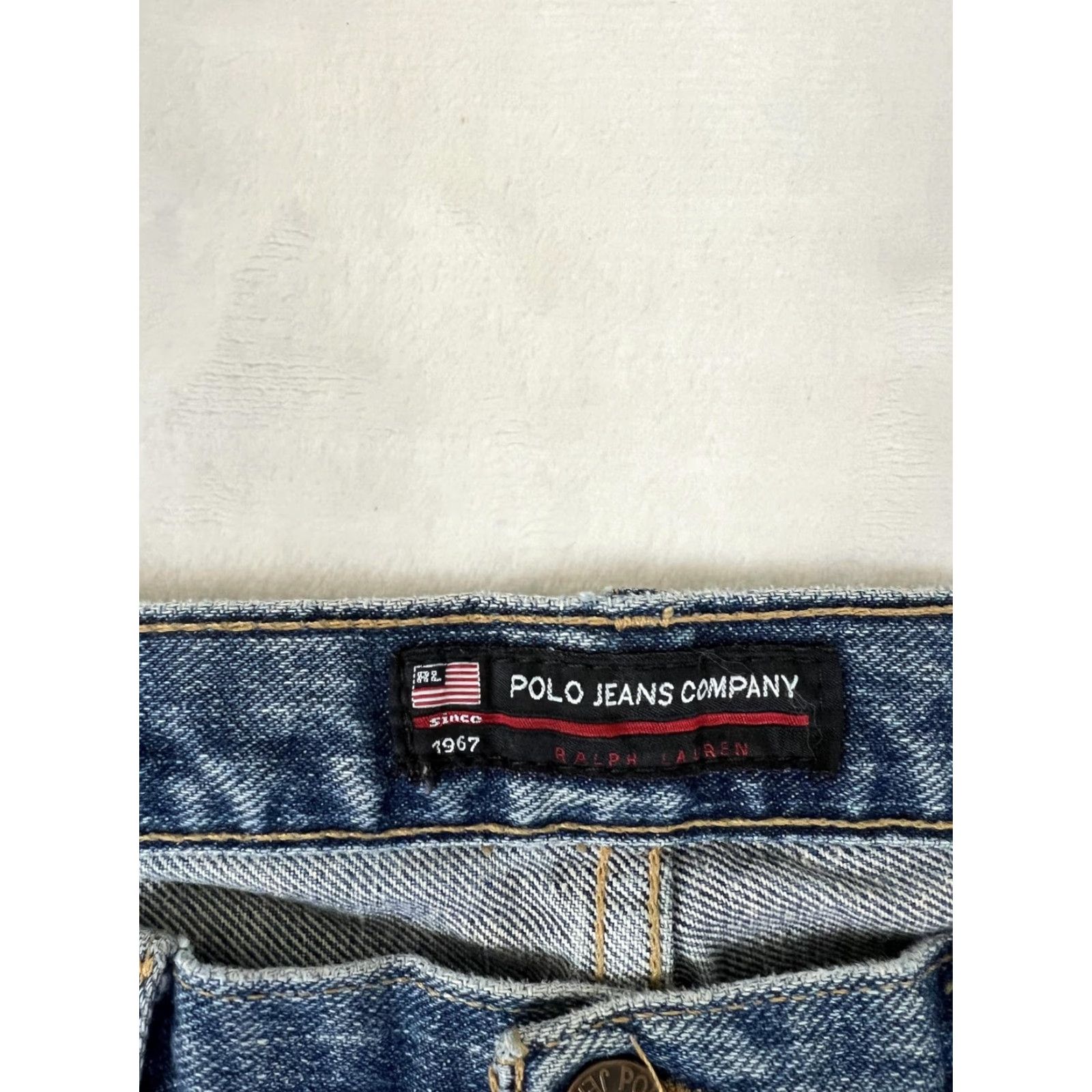 Vintage VINTAGE Polo Jeans Co Jeans Mens 34x30 Blue Relaxed Straight Denim Distress Y2K Size US S / EU 44-46 / 1 - 6 Thumbnail