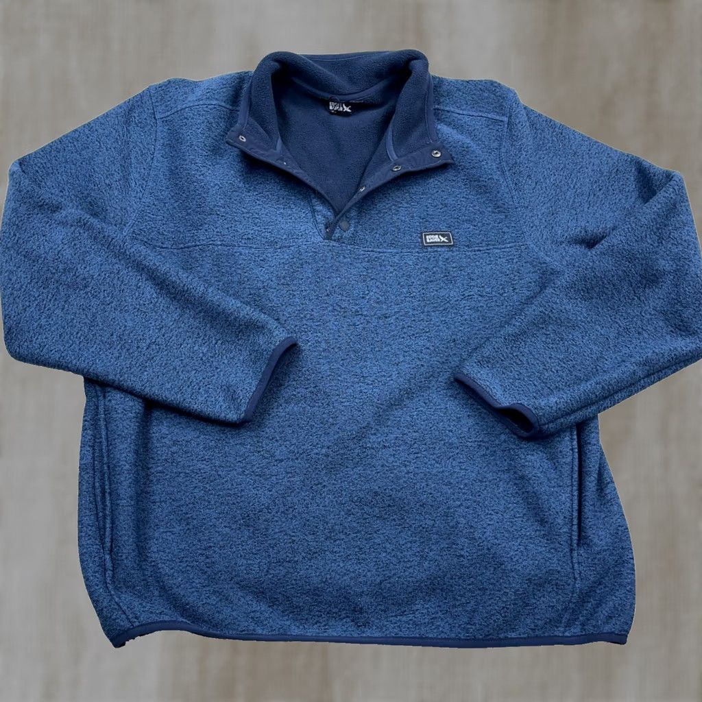 Eddie Bauer Eddie Bauer Sweater Men XL Heather Blue Pullover Fleece Pockets 1/4 Zip Zipper Mock Neck Size US XL / EU 56 / 4 - 1 Thumbnail