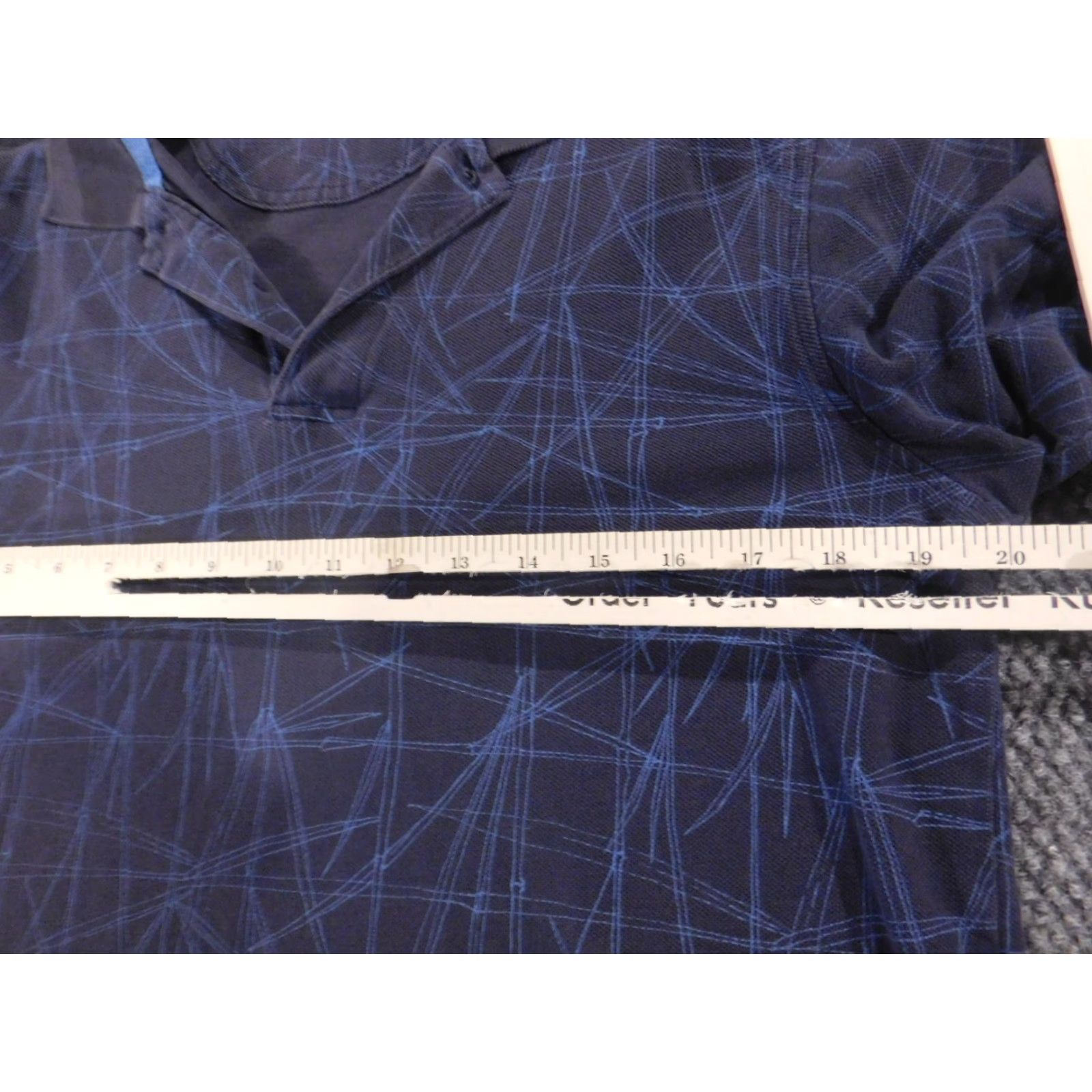 Izod IZOD Polo Shirt Medium Blue Graphic Floral Classic Button Collar Cotton Knit Golf Shirt Mens M Size US M / EU 48-50 / 2 - 7 Thumbnail