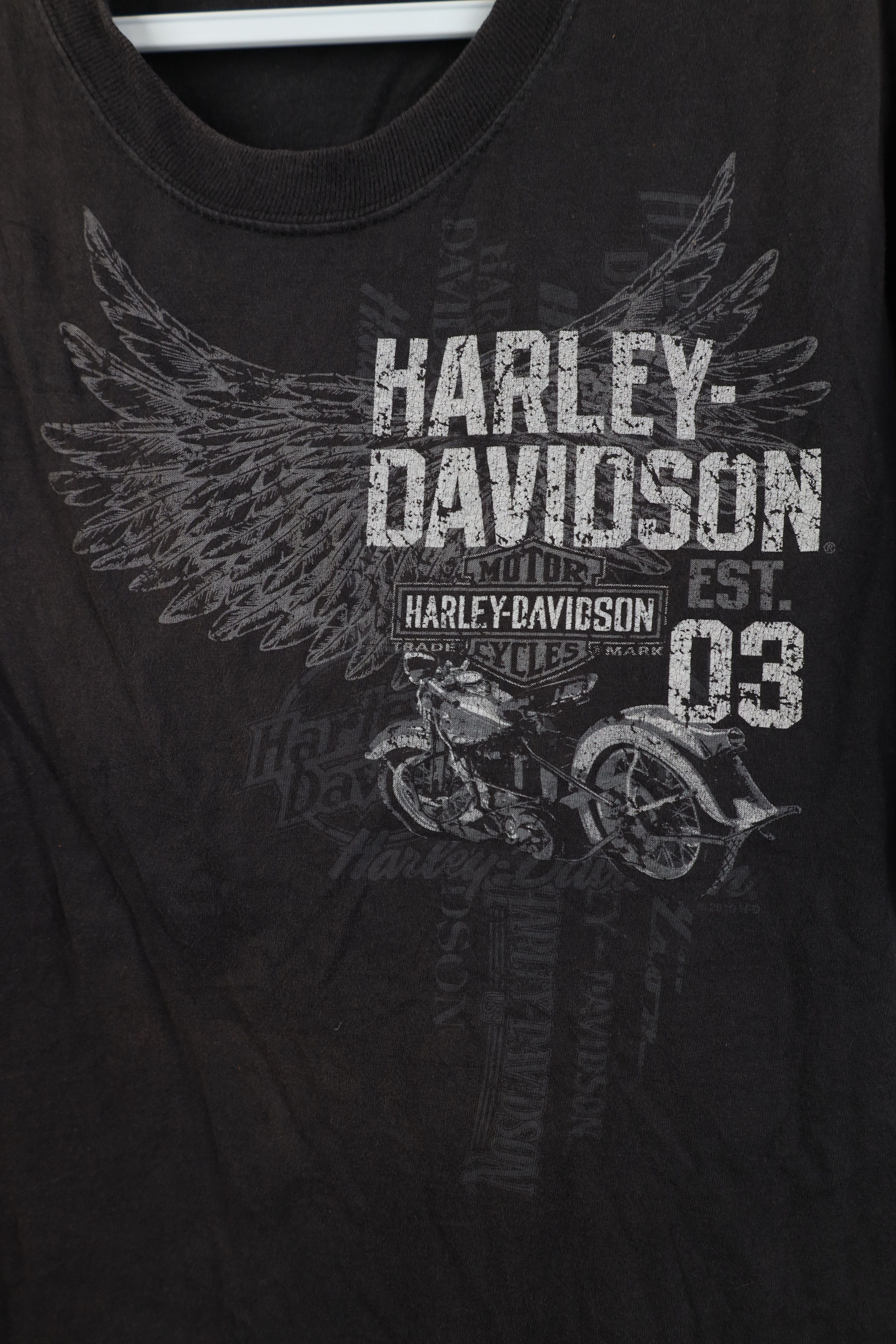 Harley Davidson Vintage Y2K Harley Davidson Eagle Wings Skull T-Shirt Black Size US L / EU 52-54 / 3 - 4 Thumbnail