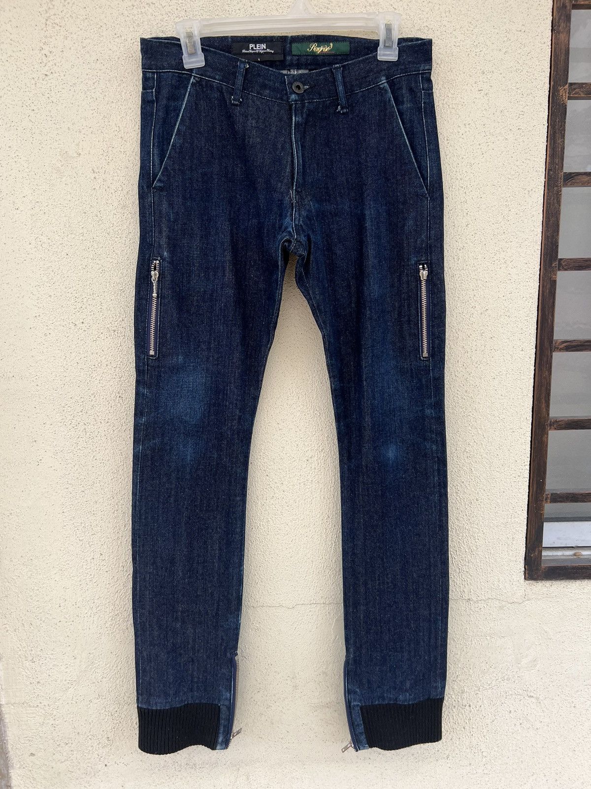Japanese Brand Vintage AW 2009 PLEIN Yoshida Roberto Hybrid Denim Jeans Size US 29 - 4 Thumbnail