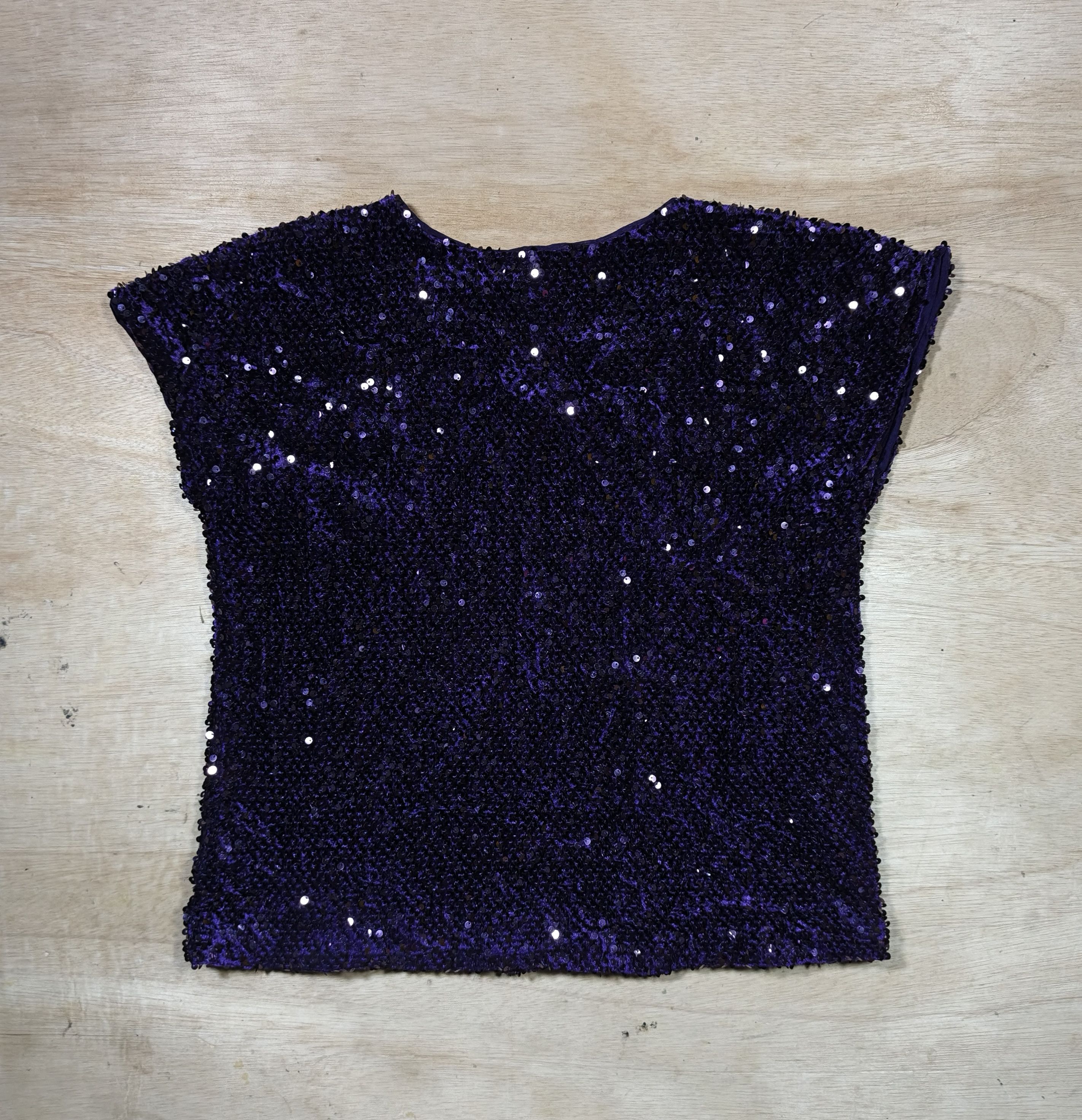 Jennifer Lopez Jennifer Lopez Purple Sequin Cap Sleeve Top Size XS / US 0-2 / IT 36-38 - 6 Thumbnail