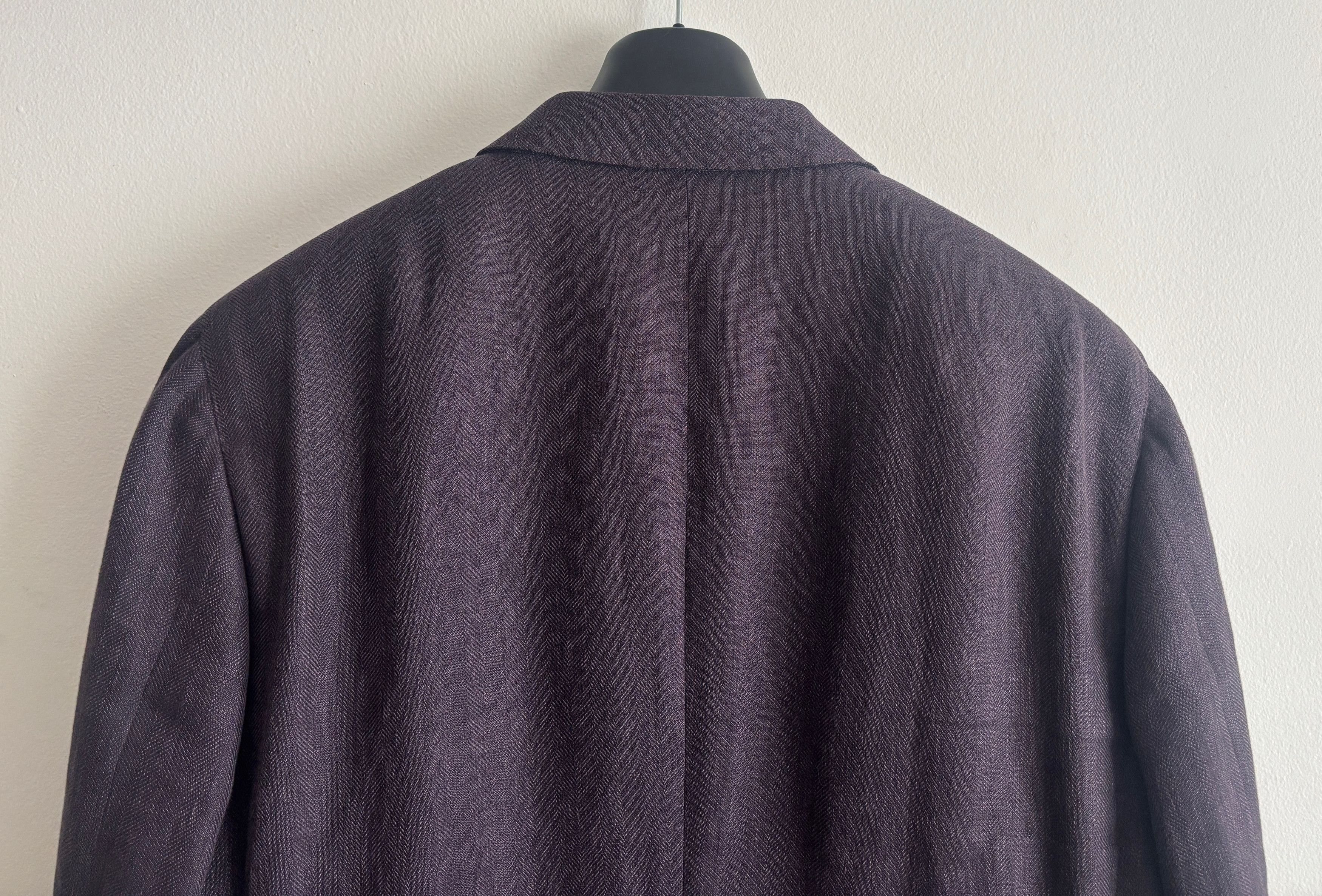 Brunello Cucinelli Unstructured Dark Plum/ Wine Wool Silk Linen Sport Coat 48 Size 48R - 15 Thumbnail