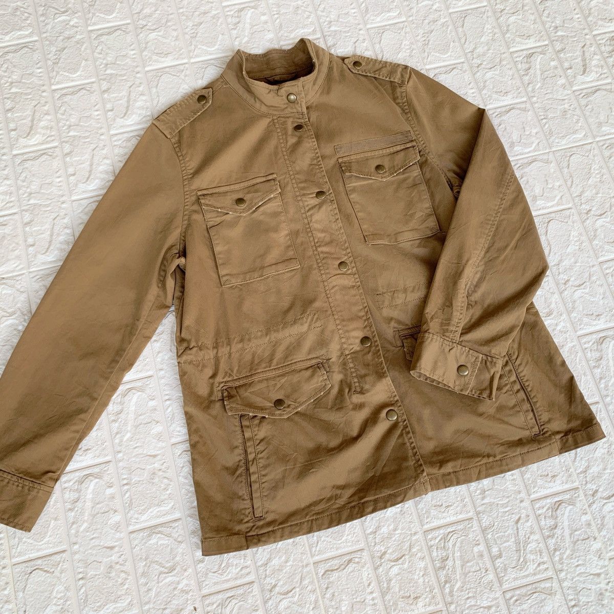 Gap Gap Military Chore Jacket Brown Zipper Snap Button Size US M / EU 48-50 / 2 - 2 Thumbnail