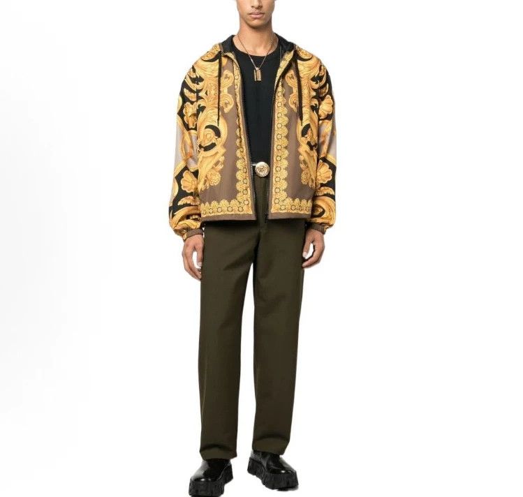 Versace Versace Printed zippered hooded zippered jacket jacket Size L / US 10 / IT 46 - 9 Thumbnail