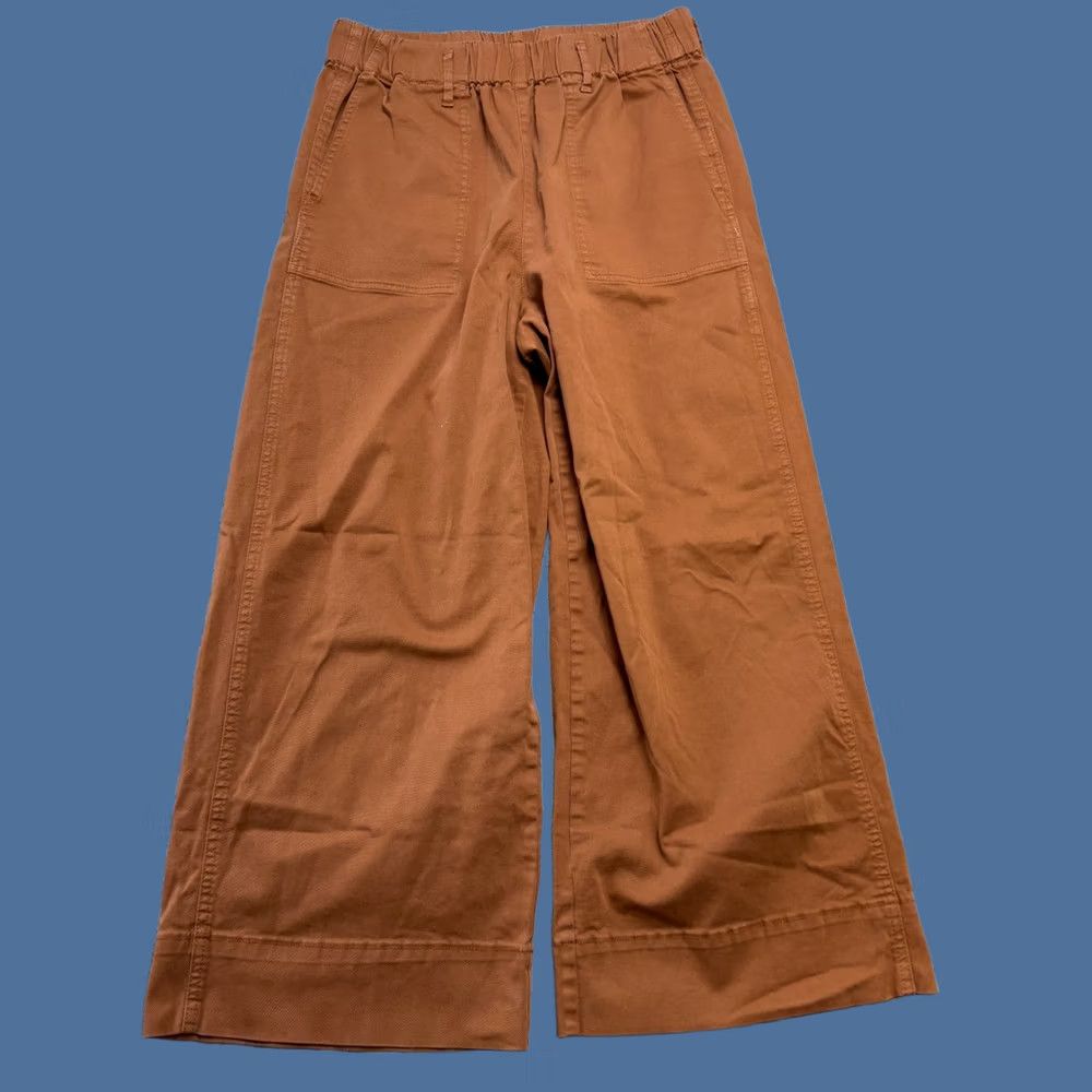J.Crew J Crew Pants Womens Medium Rust Elastic Waist Pull On Wide Leg Chino Trouser Size 32" / US 10 / IT 46 - 1 Thumbnail