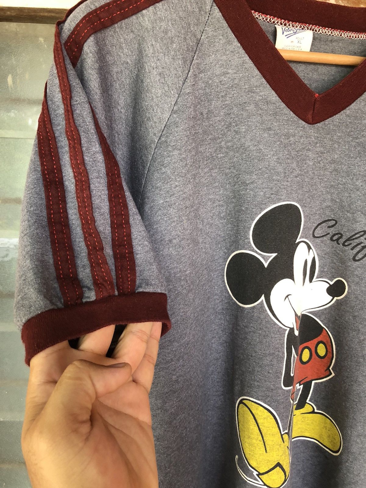 Mickey Mouse Vintage 80’s Mickey Velva Sheen Stripe Shirt Tee Size US XL / EU 56 / 4 - 2 Thumbnail