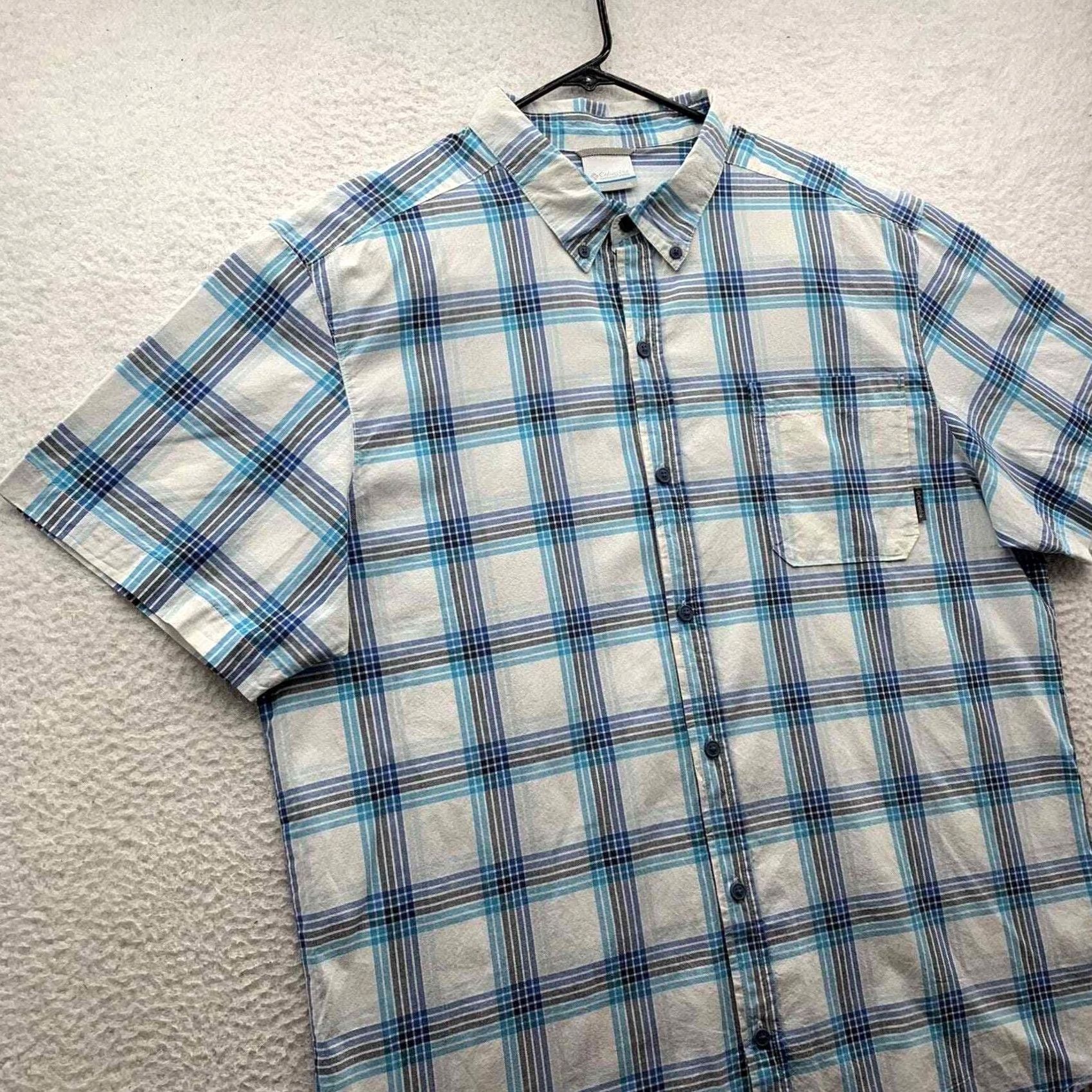 Vintage Columbia Button Up Shirt Mens XL White Blue Plaid Outdoors Hiking Dad Size US XL / EU 56 / 4 - 2 Thumbnail
