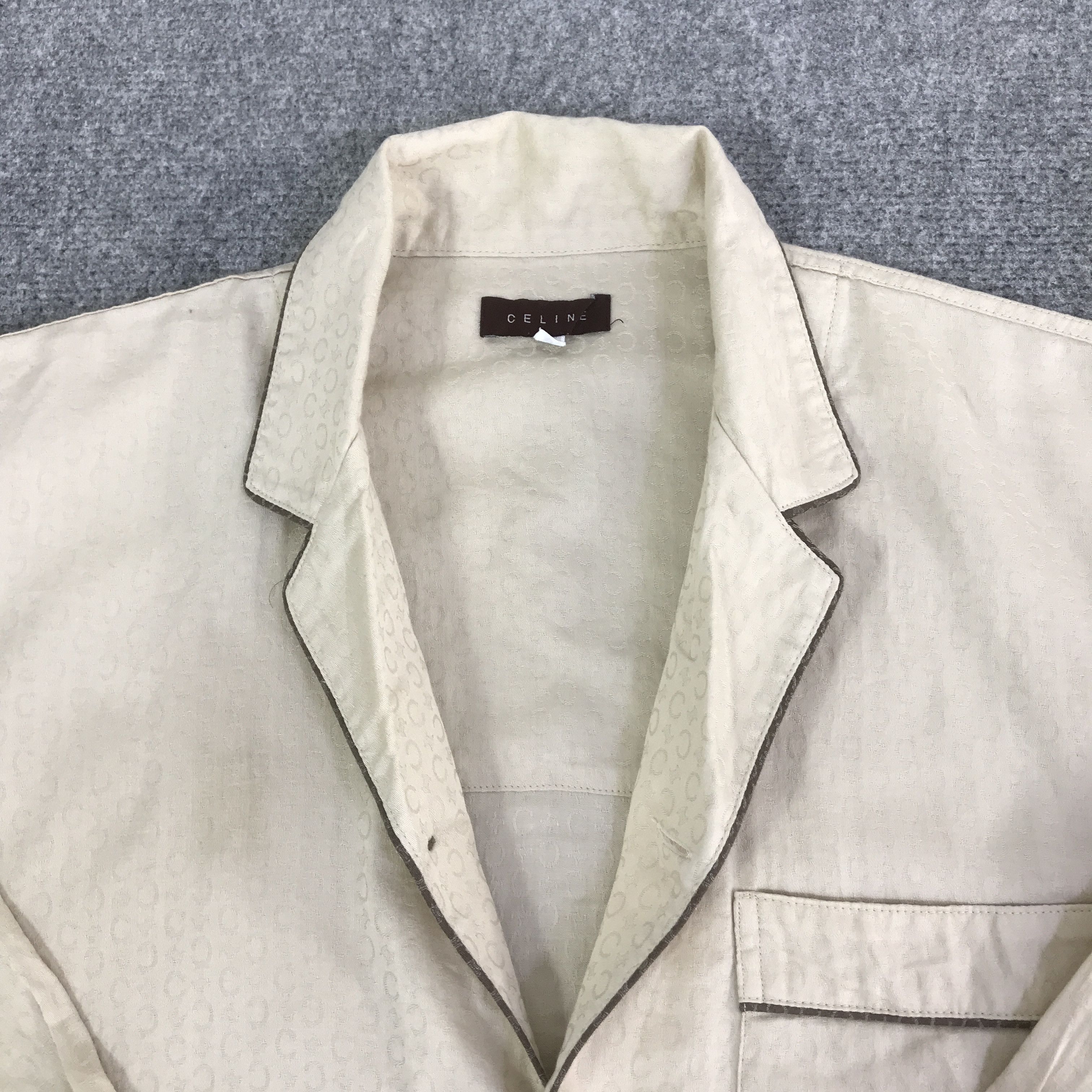 Celine CELINE LONG SLEEVE BUTTON UP T-SHIRT K93B40 Size US L / EU 52-54 / 3 - 8 Thumbnail