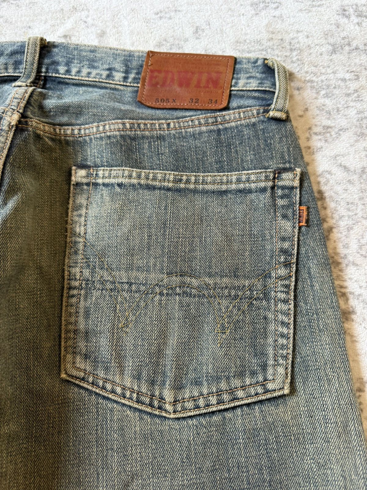 Kapital Vintage Edwin 505 Earthy Mud Wash Selvedge Loose Jeans Size US 32 / EU 48 - 20 Thumbnail