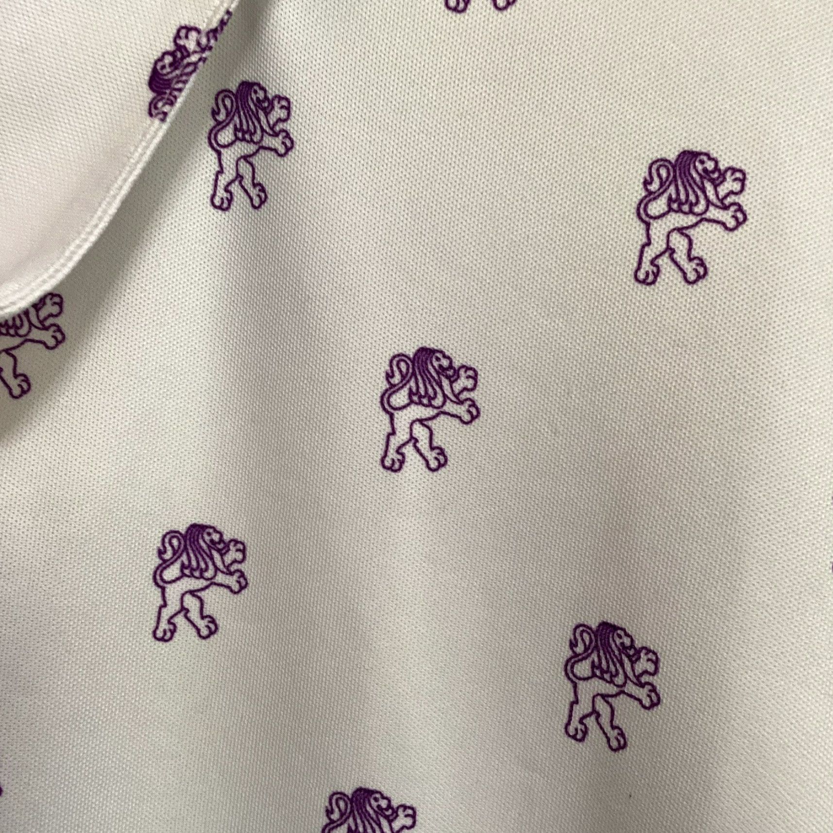 Adidas Adidas Polo Shirt Men’s XL White Purple Lion Print Short Sleeve Primegreen Golf Shirt Mens XL Size US XL / EU 56 / 4 - 3 Thumbnail