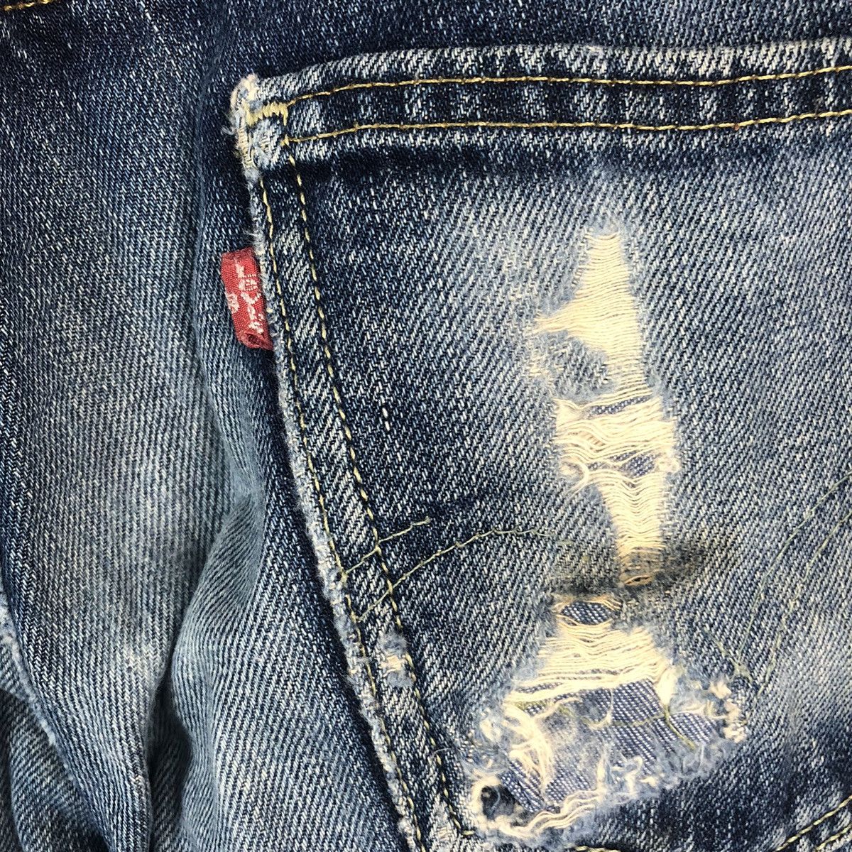 Levi's DL Levis Blue Distressed Denim Pants #C307 Size US 32 / EU 48 - 18 Thumbnail
