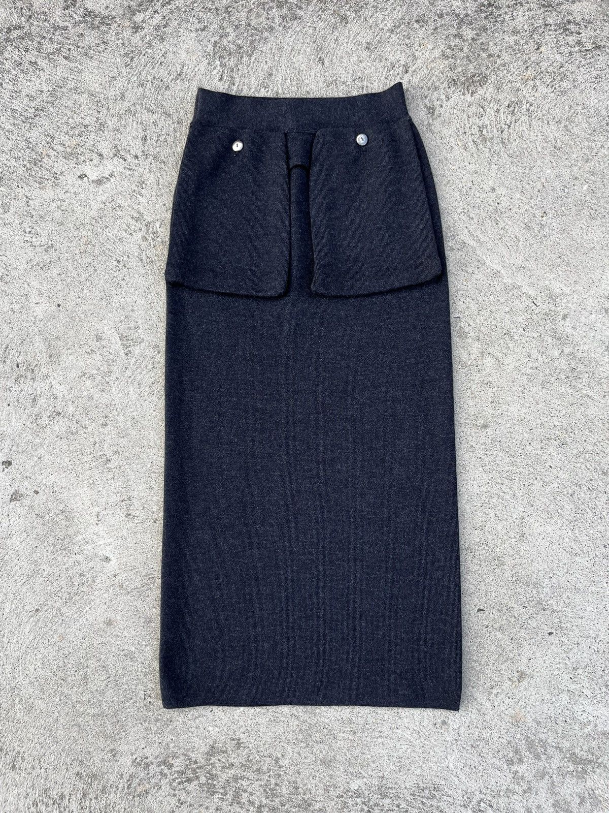 Jean Paul Gaultier × Vintage Vintage 90’s Jean Paul Gaultier Big Pockets Wool Midi Skirt Size 28" / US 6 / IT 42 - 1 Thumbnail