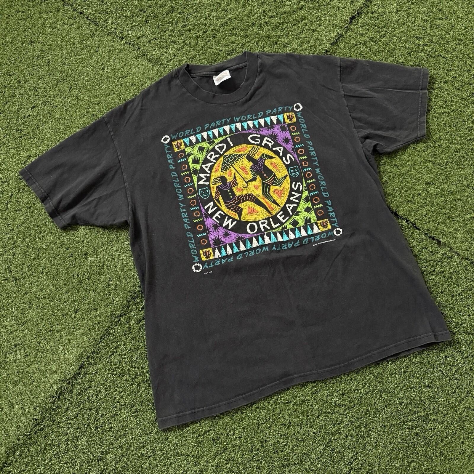 Hanes Vintage 1991 Mardi Gras New Orleans T-Shirt Hanes Adult XL Size US XL / EU 56 / 4 - 2 Thumbnail
