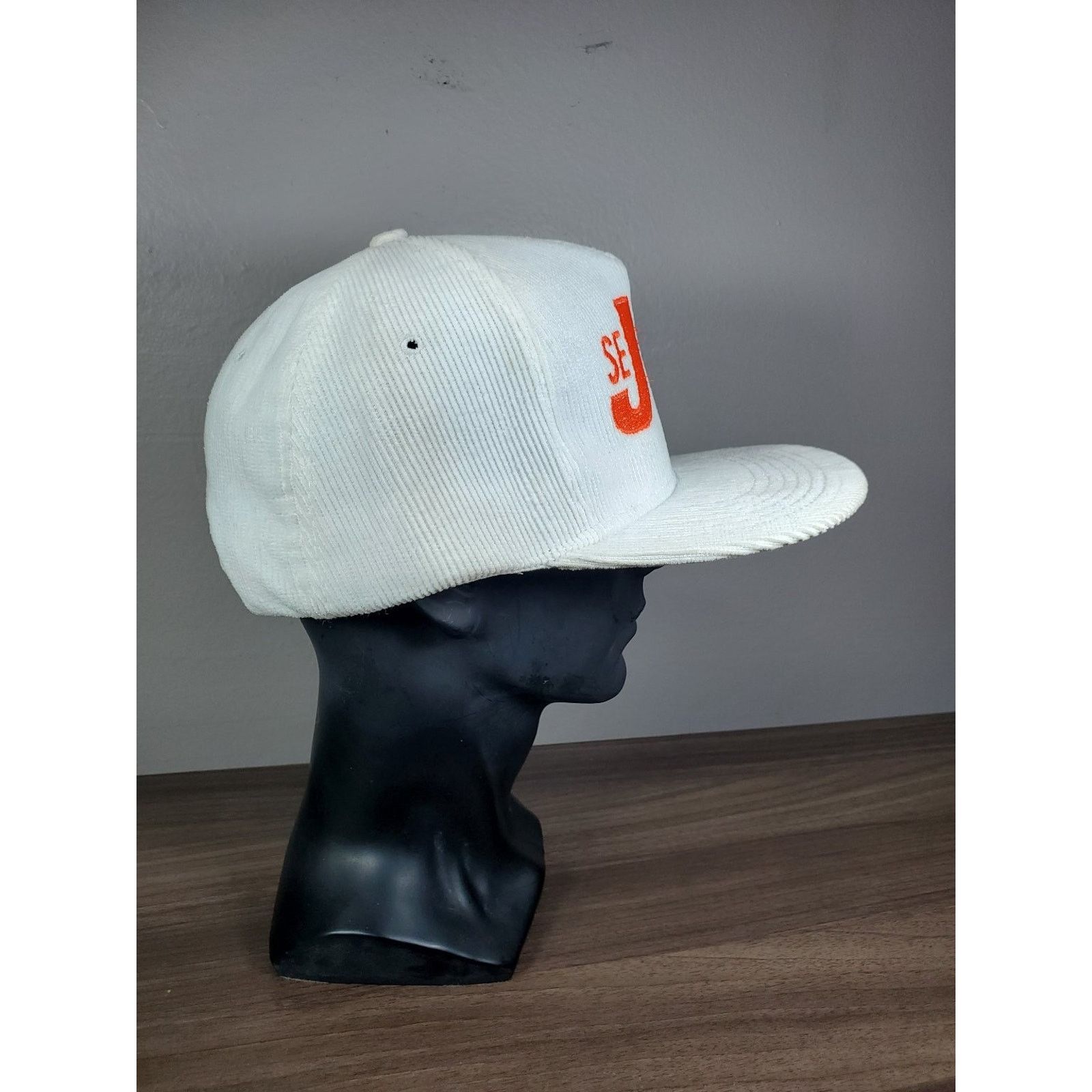 Vintage SE Johnson Companies White Corduroy Trucker Hat Snapback Cap Size ONE SIZE - 6 Thumbnail