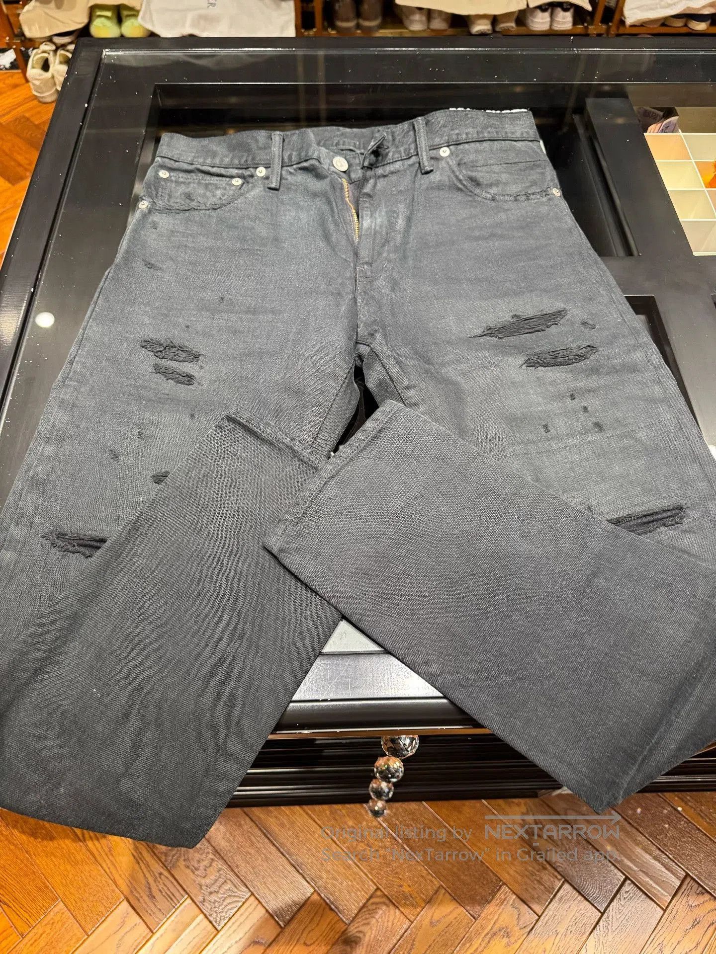 Visvim Visvim 12D17 Dark Gray Distressed Jeans. Size US 34 / EU 50 - 1 Thumbnail
