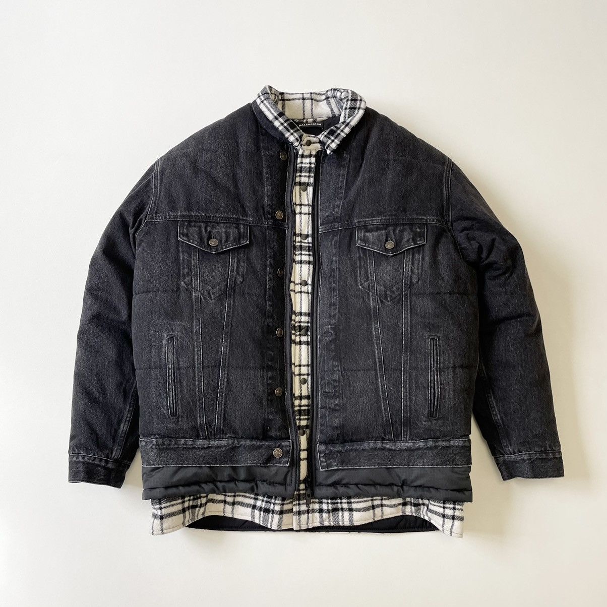 Balenciaga A/W 18 Triple 3 Layer Denim Jacket Size US M / EU 48-50 / 2 - 1 Thumbnail