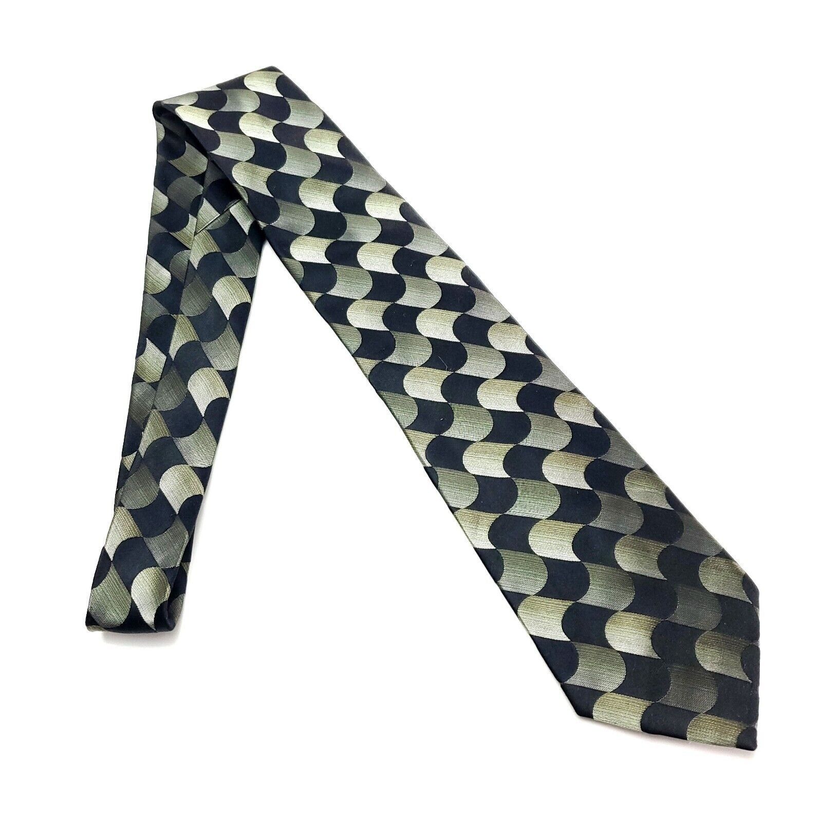 Arrow Arrow Silk Tie Black Green Woven Geometric Abstract Size ONE SIZE - 6 Thumbnail