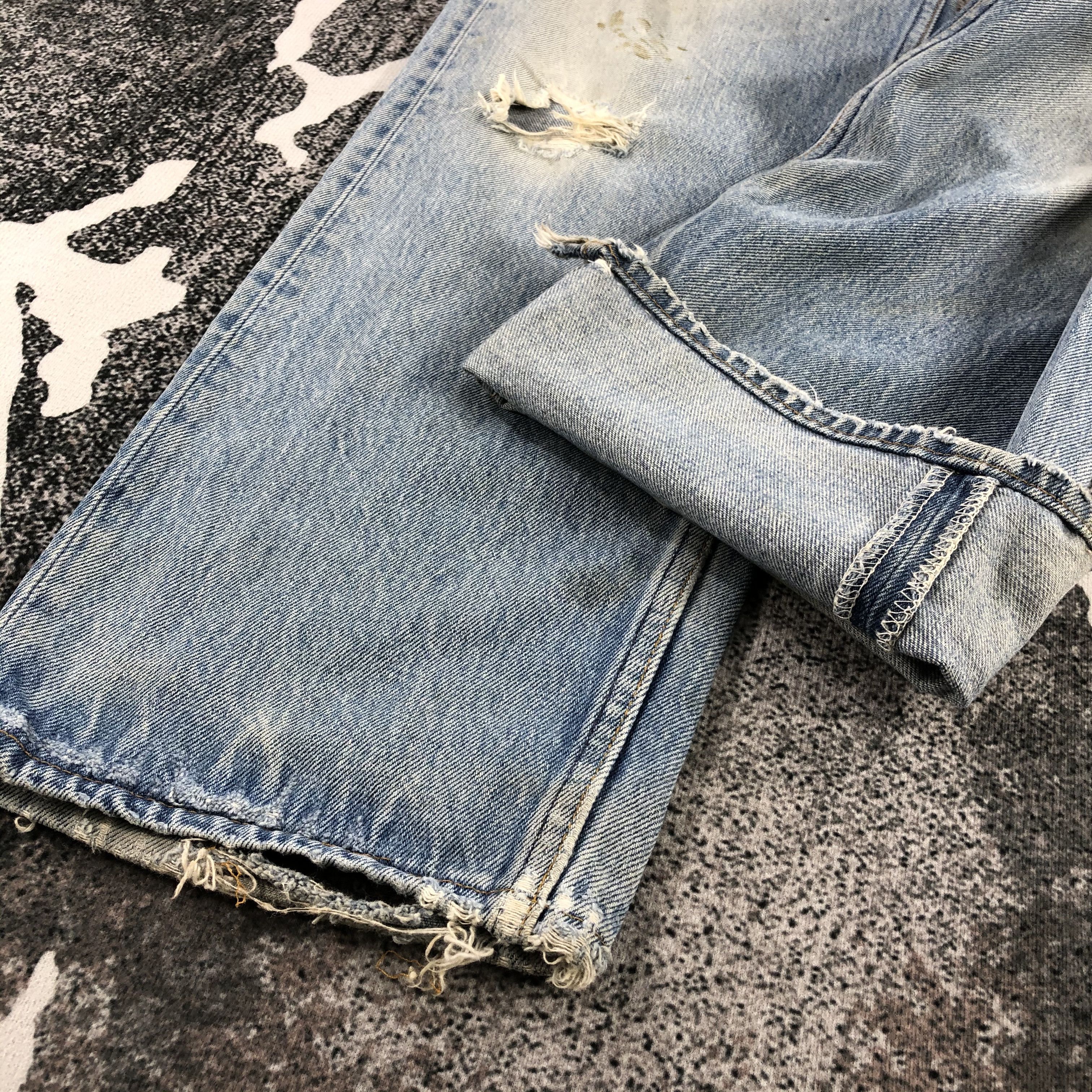 Levi's Vintage 90s Levi's 501 Jeans Distressed Denim KJ889 Size US 36 / EU 52 - 7 Thumbnail