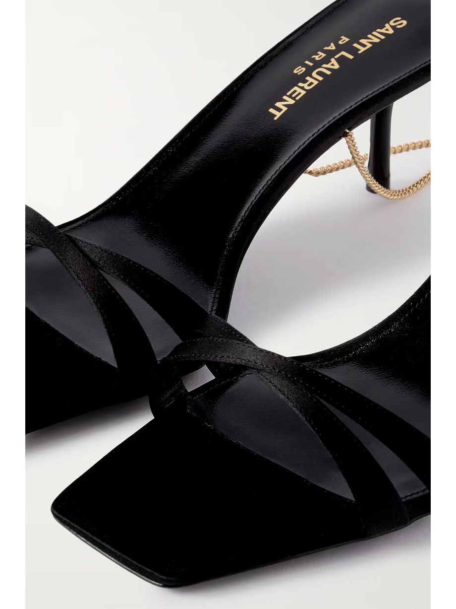 Saint Laurent Paris o1bcso1str1024 Melody Sandals in Black Size US 10 / IT 40 - 4 Thumbnail