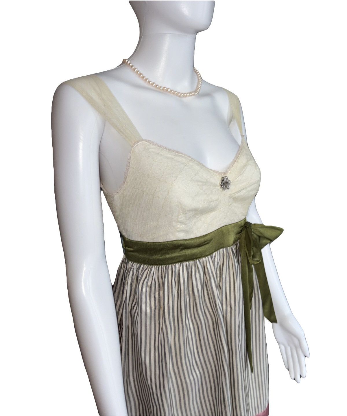John Galliano John Galliano 2000s Vintage Silk Tulle Striped Dress Size M / US 6-8 / IT 42-44 - 7 Thumbnail