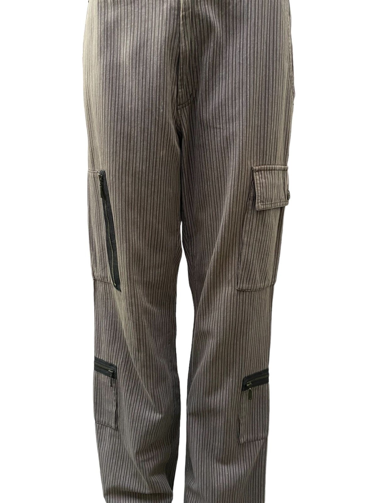 Japanese Brand Icca Japan Herringbone Striped MultiPocket Loose Cargo Pants Size US 31 - 4 Thumbnail