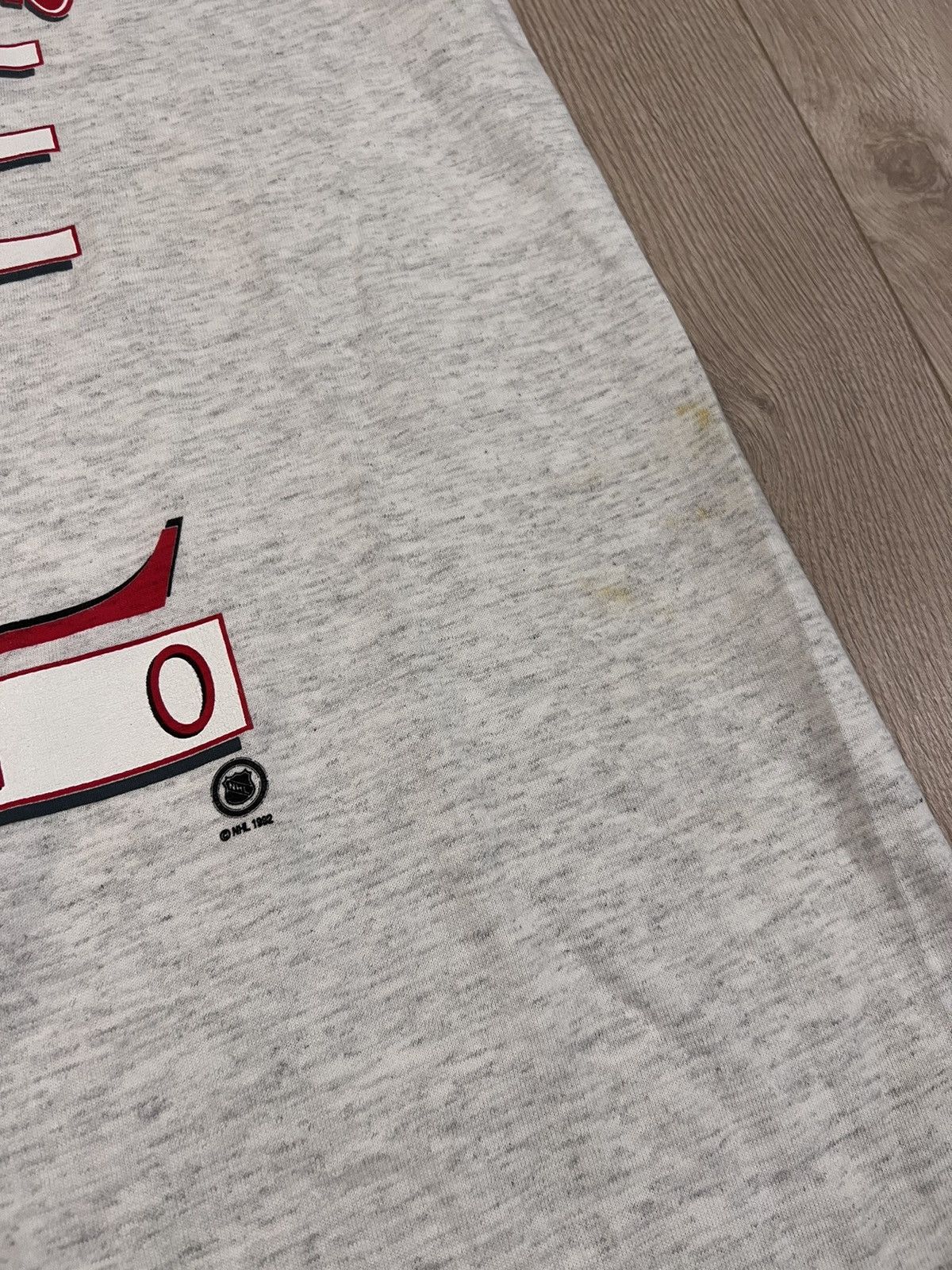 NHL × Vintage Vintage 1992 Chicago Blackhawks Single Stitch T Shirt NHL Size US XL / EU 56 / 4 - 4 Thumbnail