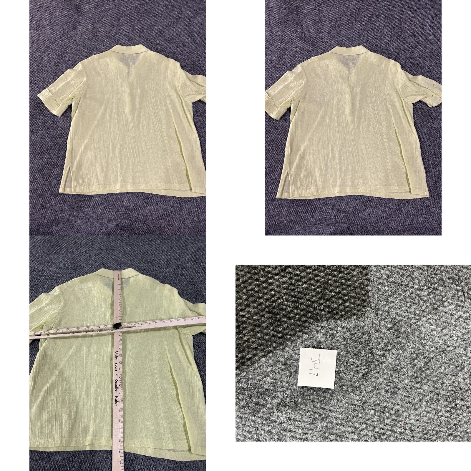 Orvis Orvis Shirt Womens Medium Light Yellow Textured Cotton Short Sleeve Pullover Size M / US 6-8 / IT 42-44 - 8 Thumbnail