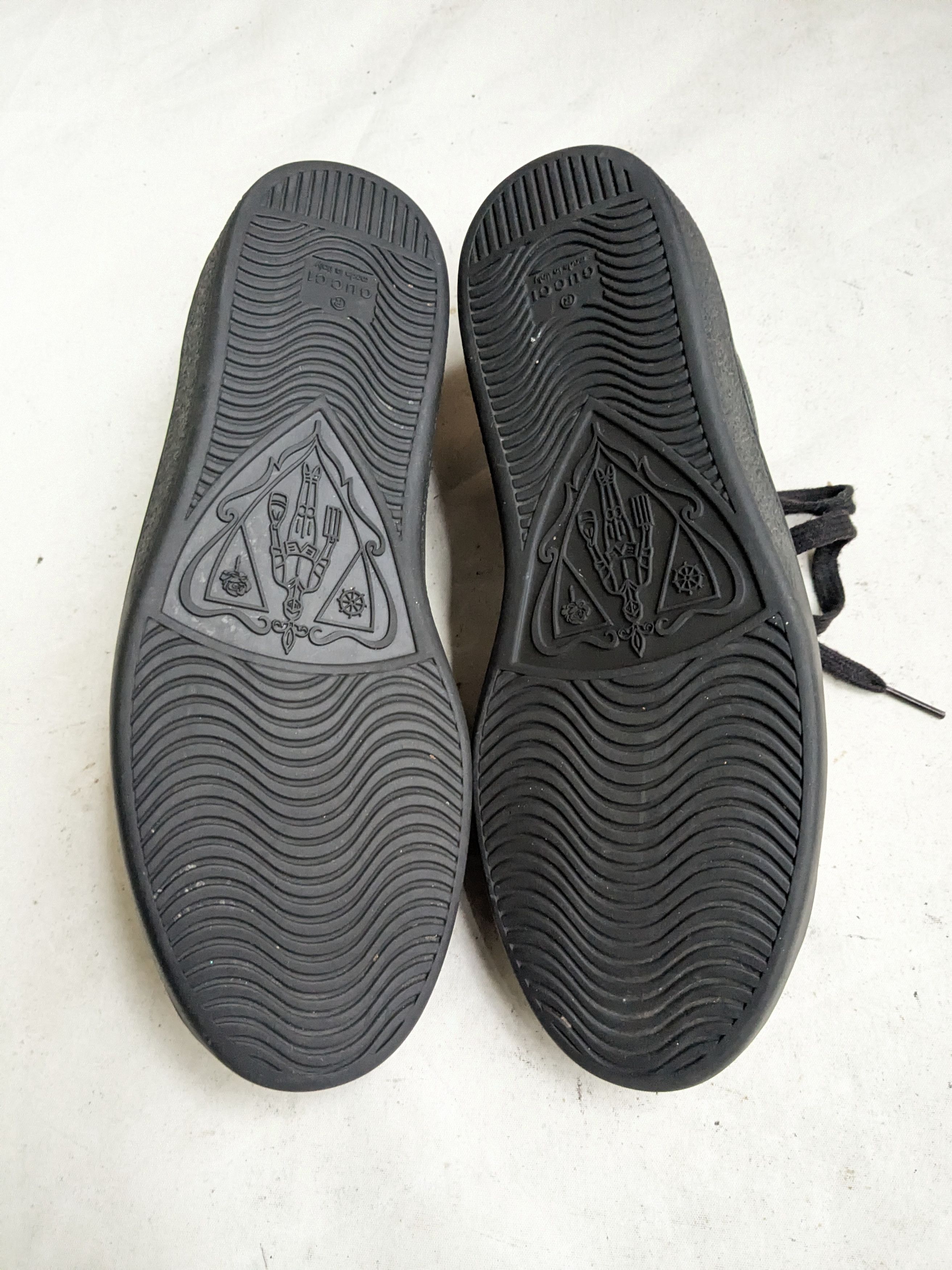 Gucci Gucci Ace Sneakers 8.5 Black Leather Monogram GG Logo Size US 8.5 / EU 41-42 - 15 Thumbnail