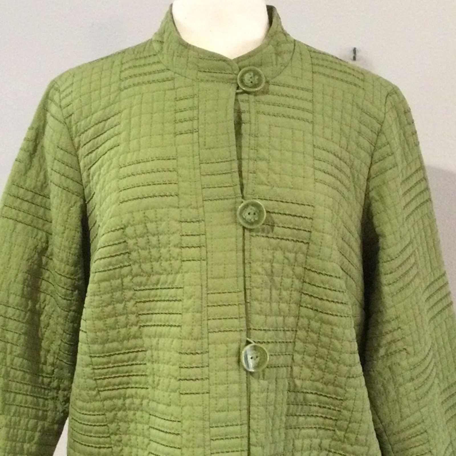 Other Dressbarn Woman Quilted Green Vintage Lined Jacket 14/16W Size XXL / US 16-18 / IT 52-54 - 2 Thumbnail