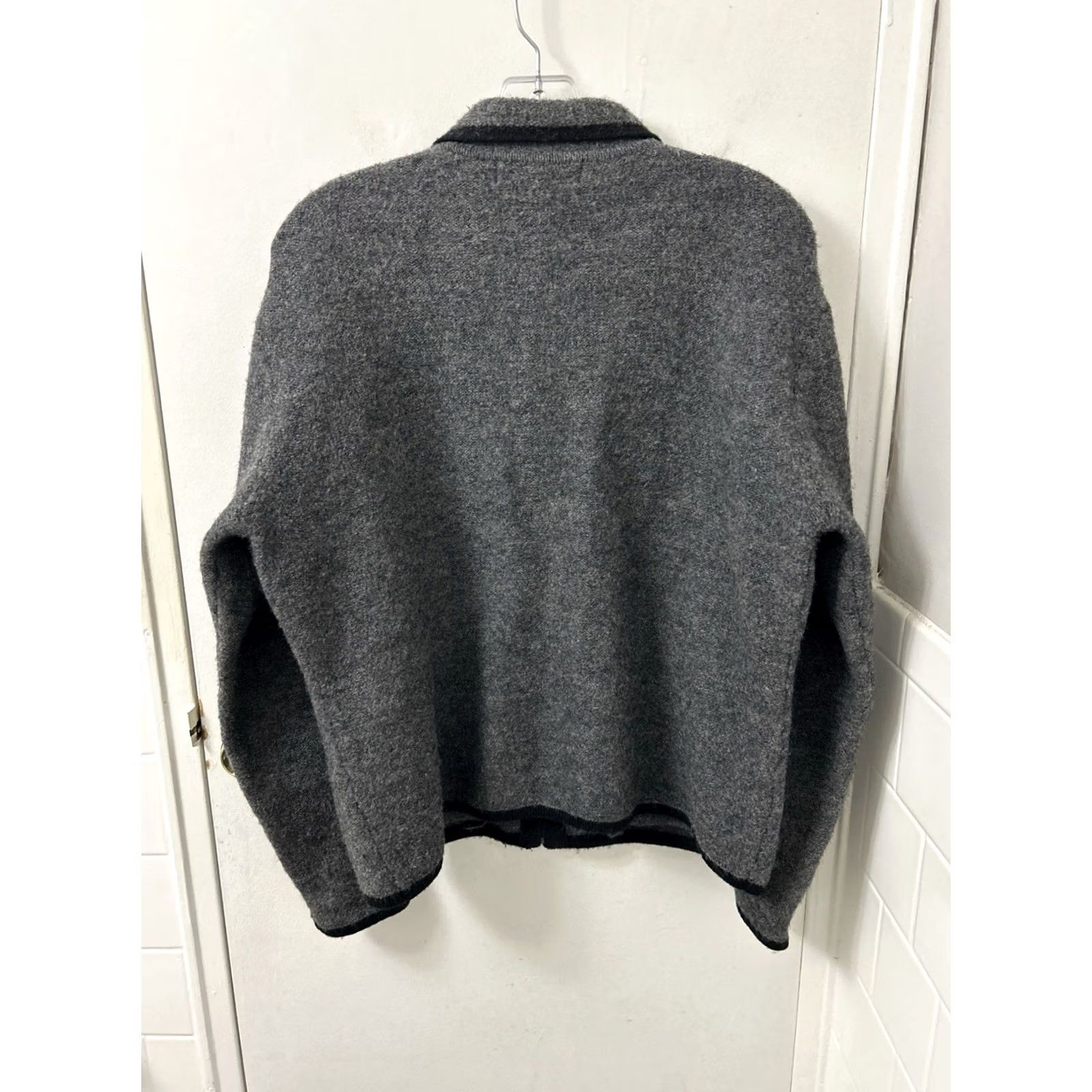 Vintage VINTAGE Herman Geist Sweater Womens L Gray 100% Wool Full Zip Cardigan Jacket Size L / US 10 / IT 46 - 6 Thumbnail