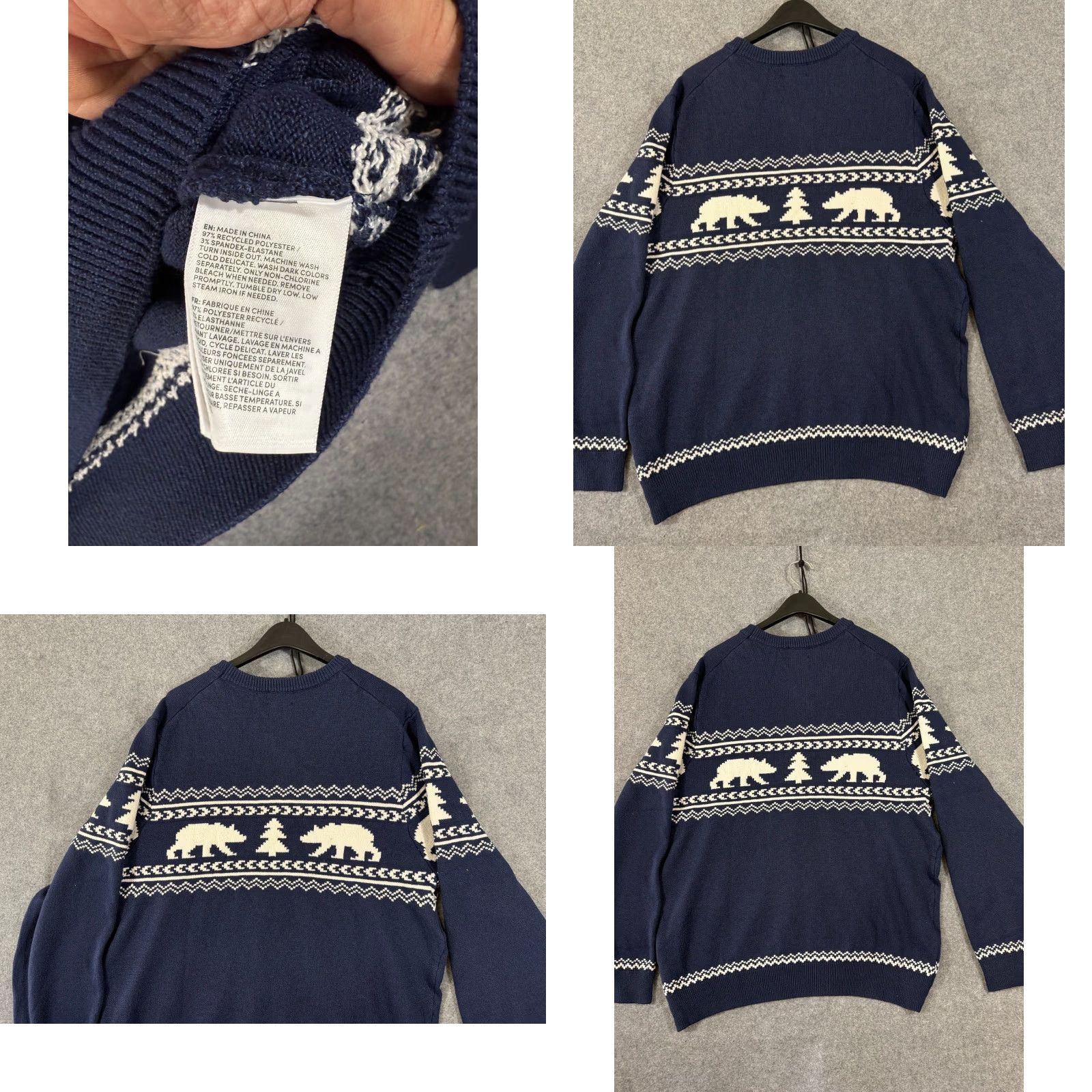 Lands' End Lands' End Sweater Mens XL 46-48 Blue Fair Isle Polar Bear Holiday Crew Neck NWT Size US XL / EU 56 / 4 - 8 Thumbnail