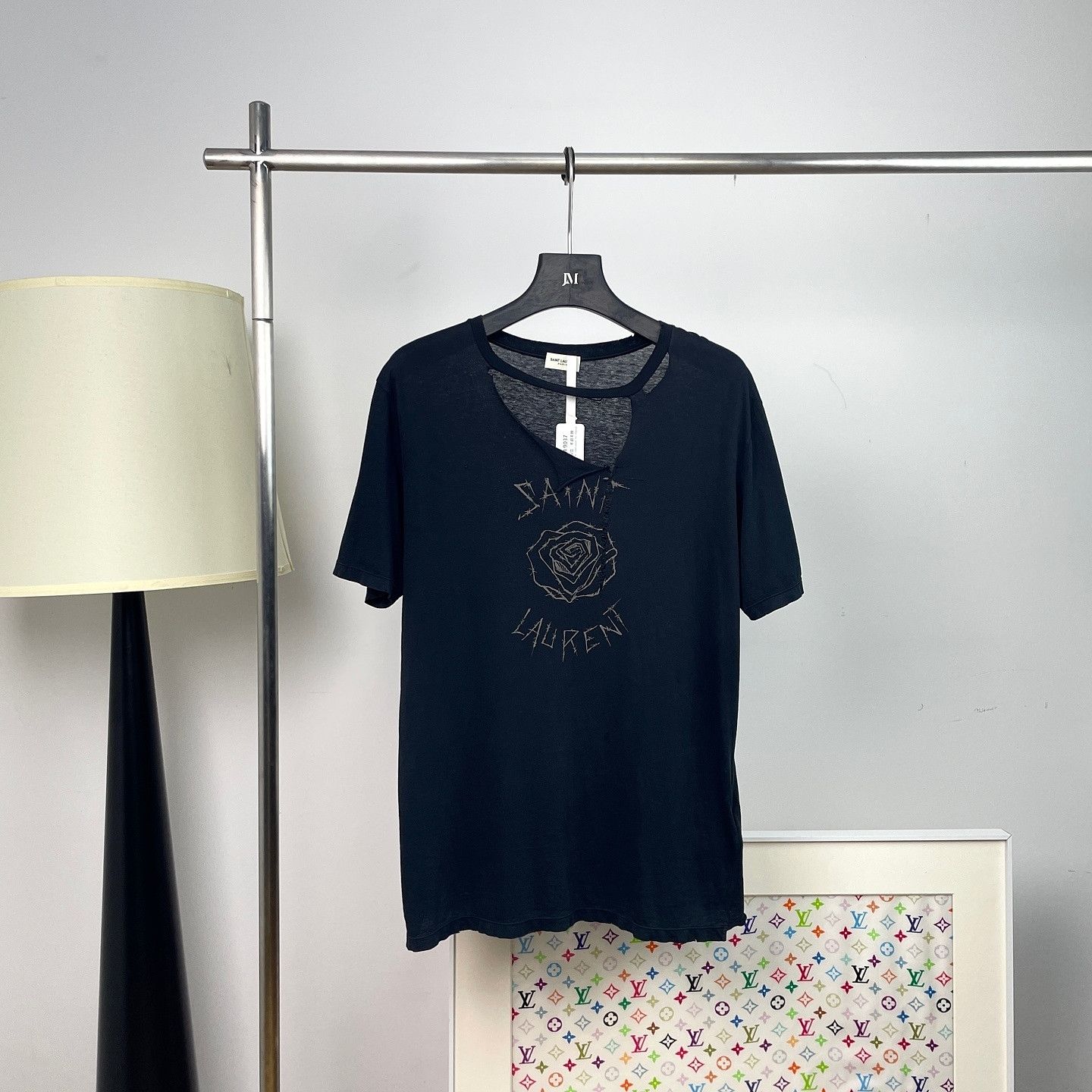 Saint Laurent Paris Saint Laurent Barbed Wire Rose Graphic T-Shirt Size S Size US S / EU 44-46 / 1 - 1 Thumbnail