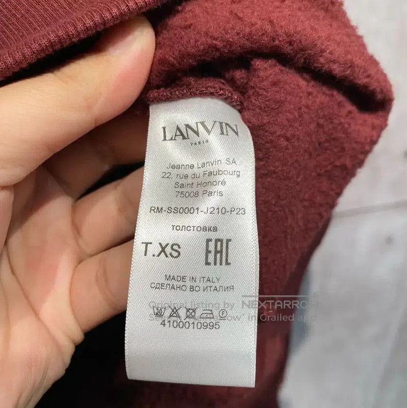 Lanvin Lanvin Men’s Red Long Sleeve Cotton Sweatshirt . Size US M / EU 48-50 / 2 - 3 Thumbnail