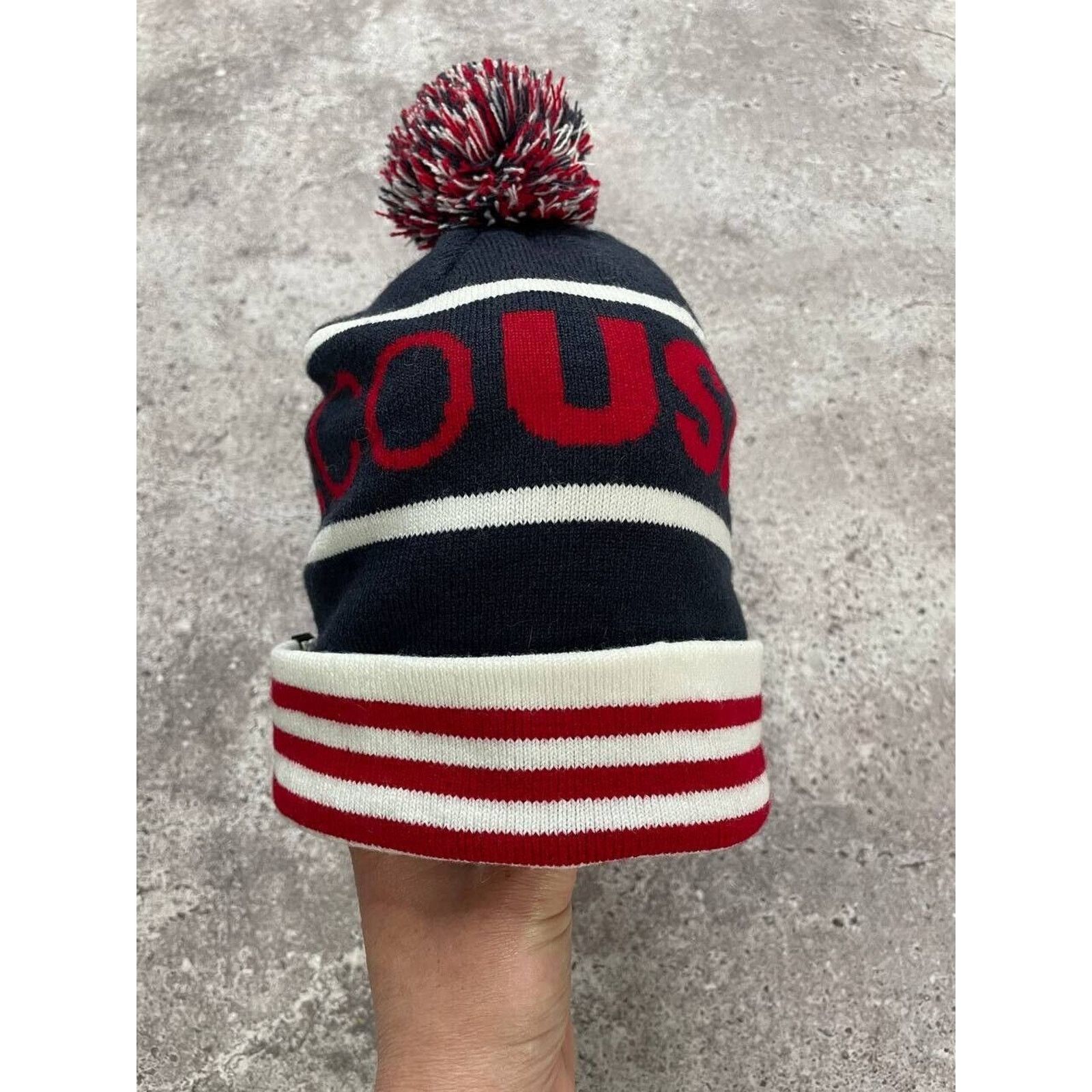 DC × Vintage DC Shoes Knit Beanie Hat Navy Red White Winter Cap Size ONE SIZE - 6 Thumbnail