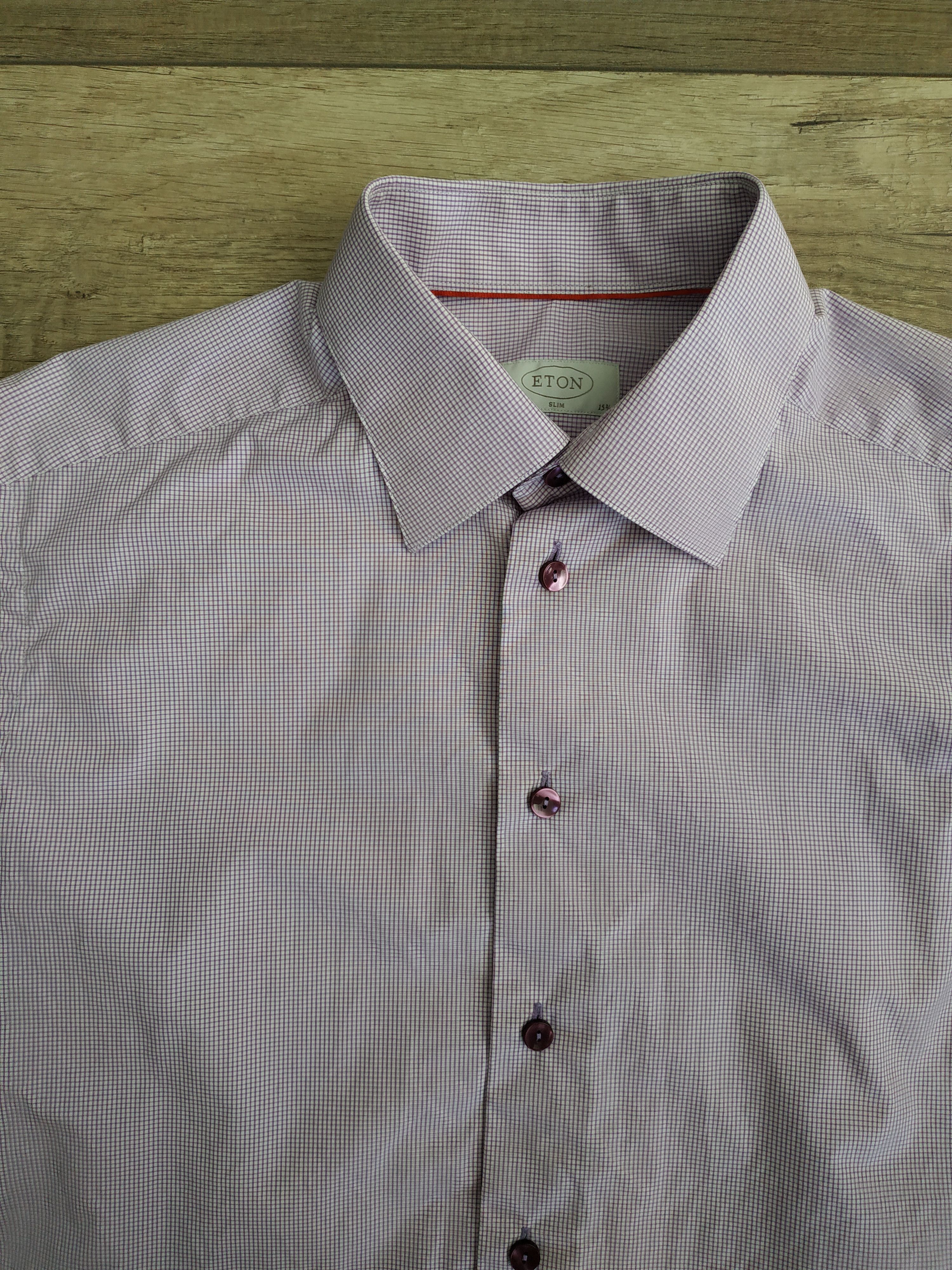 Eton ETON Men's Button Up Purple Slim Fit Shirt, MEDIUM,(40 neck) Size US M / EU 48-50 / 2 - 4 Thumbnail
