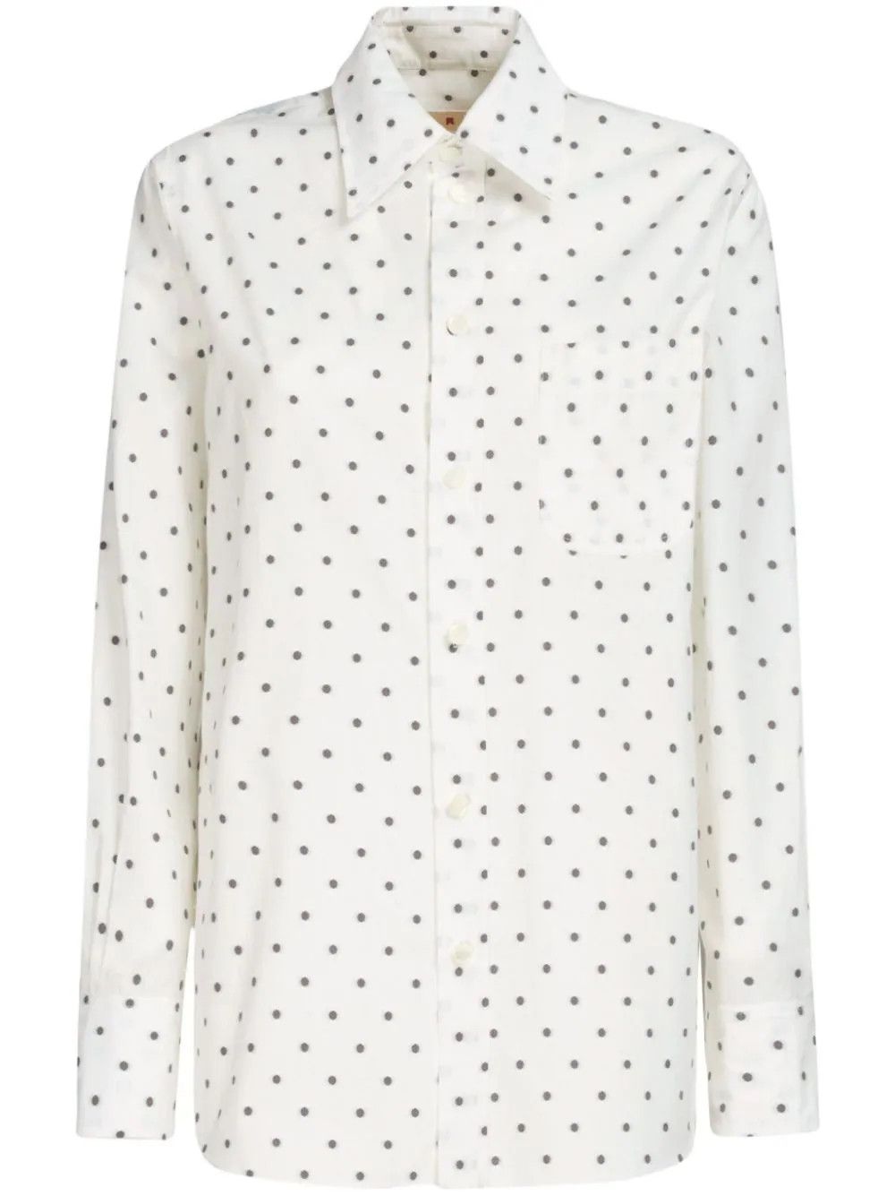Marni o1w1db10824 Print Poplin Shirt in White Size M / US 6-8 / IT 42-44 - 1 Thumbnail