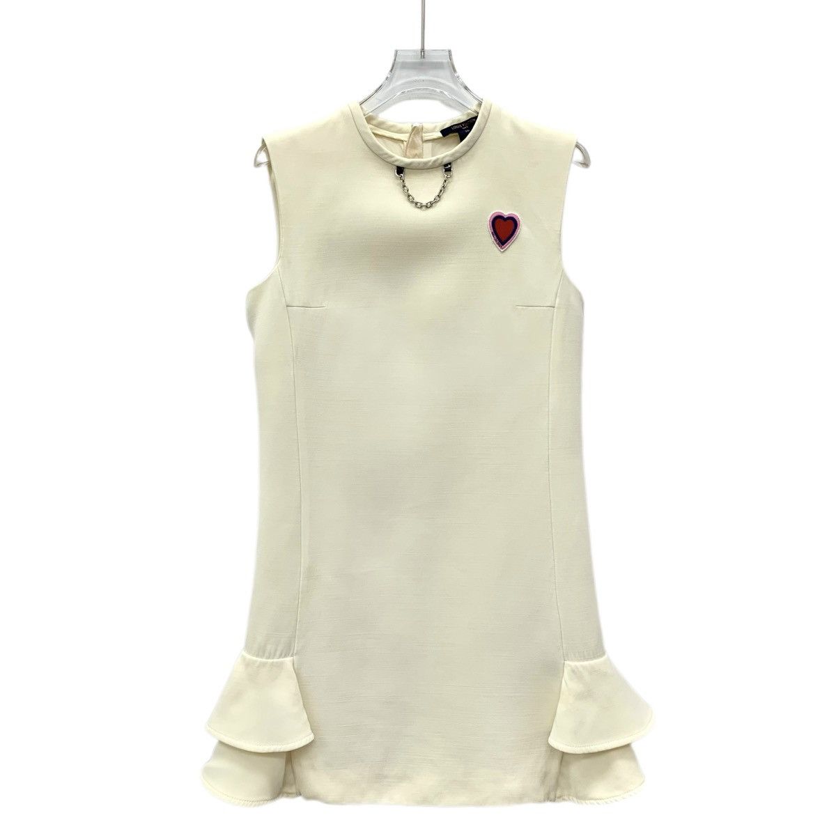 Louis Vuitton Louis Vuitton Beige Heart Embroidery Sleeveless Dress K26WX Size S / US 4 / IT 40 - 1 Thumbnail