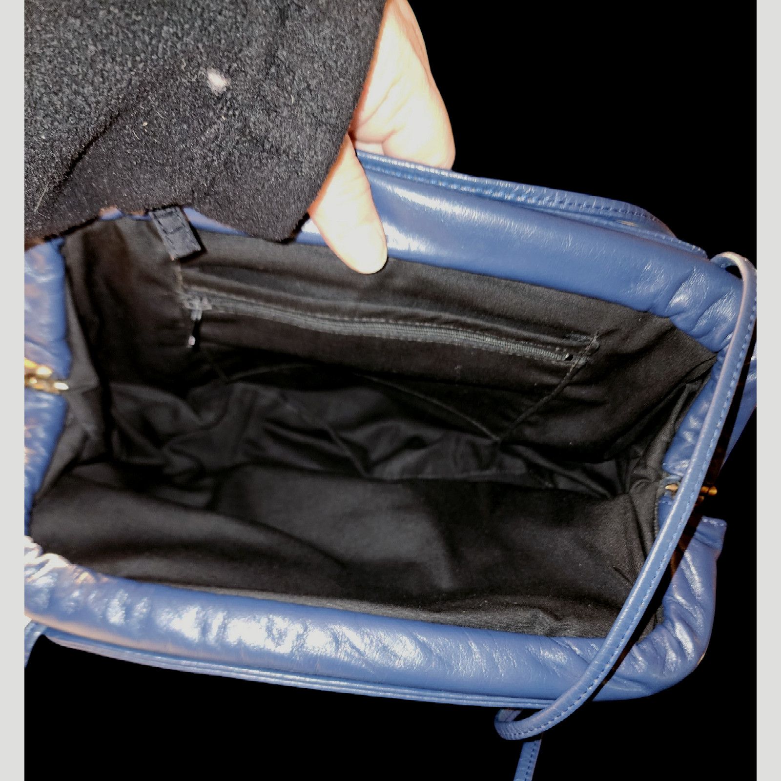 Other Unbranded blue, all leather clutch shoulder bag Size ONE SIZE - 3 Thumbnail