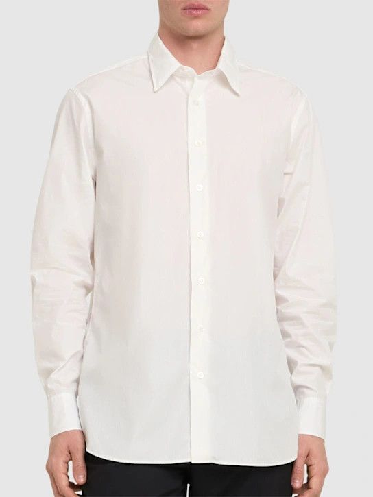 Lardini o1lsvrm0425 Cotton Poplin Shirt in White Size US M / EU 48-50 / 2 - 3 Thumbnail