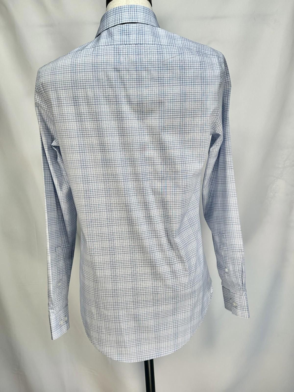 Calvin Klein Calvin Klein Blue Checked Slim Fit Stretch Button Down S Size US S / EU 44-46 / 1 - 2 Thumbnail