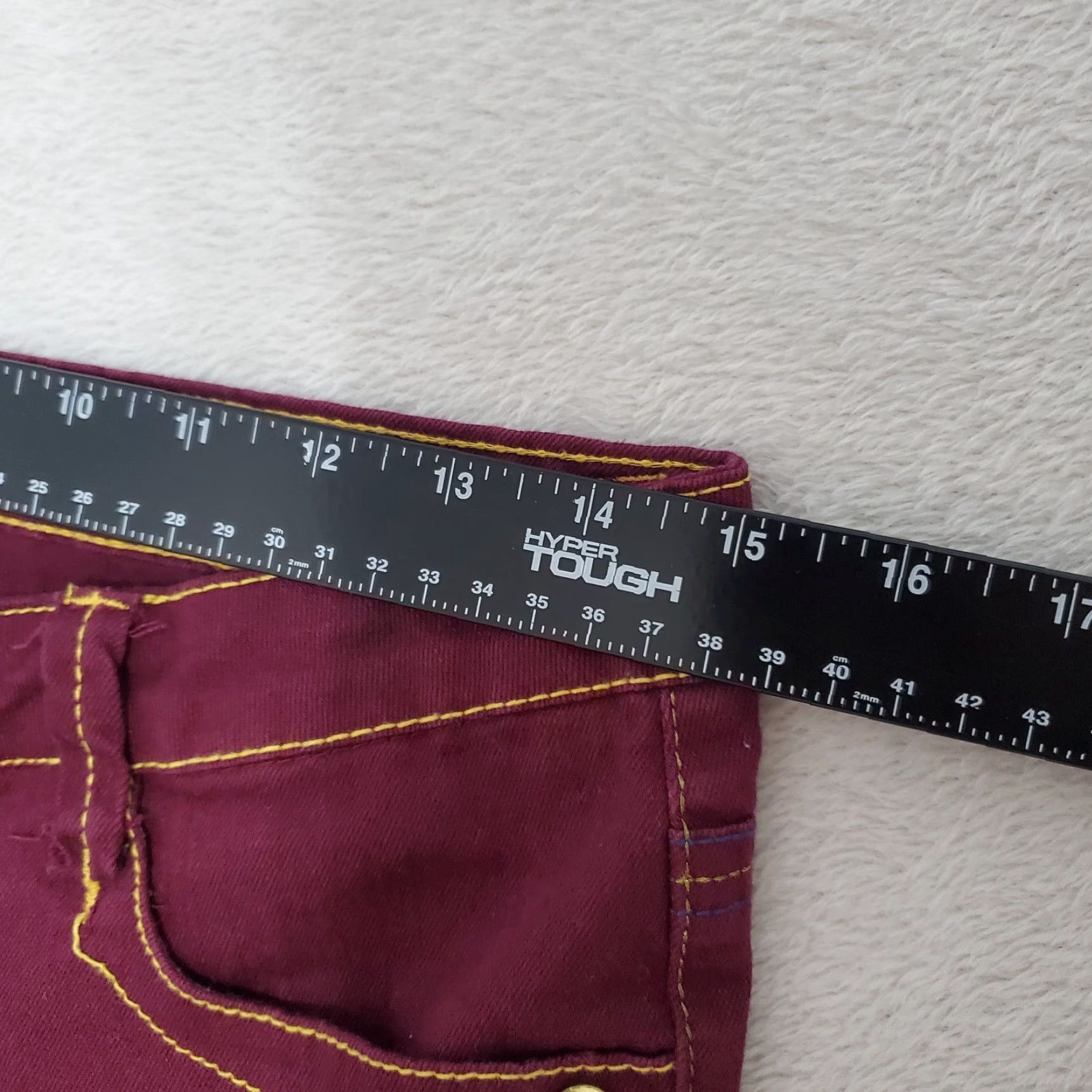 Southpole Southpole Jeans Women 7 Burgundy Low Rise Skinny Embroidered Stretch Pockets 90s Size 28" / US 6 / IT 42 - 7 Thumbnail