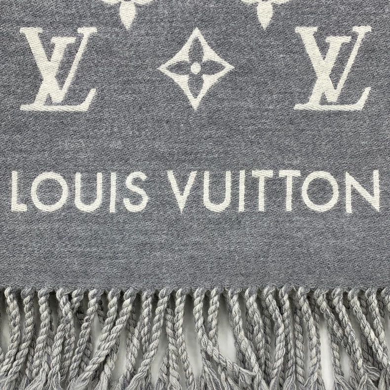 Louis Vuitton Louis Vuitton Grey presbyopic wool fringed scarf Size ONE SIZE - 4 Thumbnail