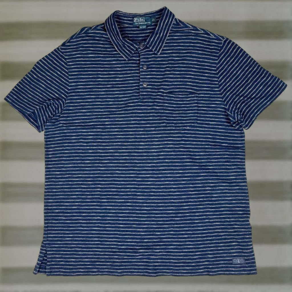 Polo Ralph Lauren Polo Ralph Lauren Polo Shirt Striped XL Navy Blue Mens Short Sleeve Polo Shirt, 100% Cotton, Casual Nautical, US-RL Coastal Resc. Size US XL / EU 56 / 4 - 1 Thumbnail