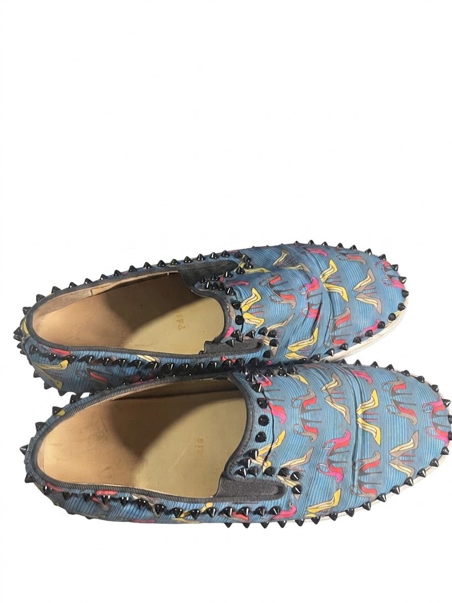 Christian Louboutin Christian Louboutin Roller Boat Blue Spiked Slip-On SZ 43 Size US 10 / EU 43 - 5 Thumbnail