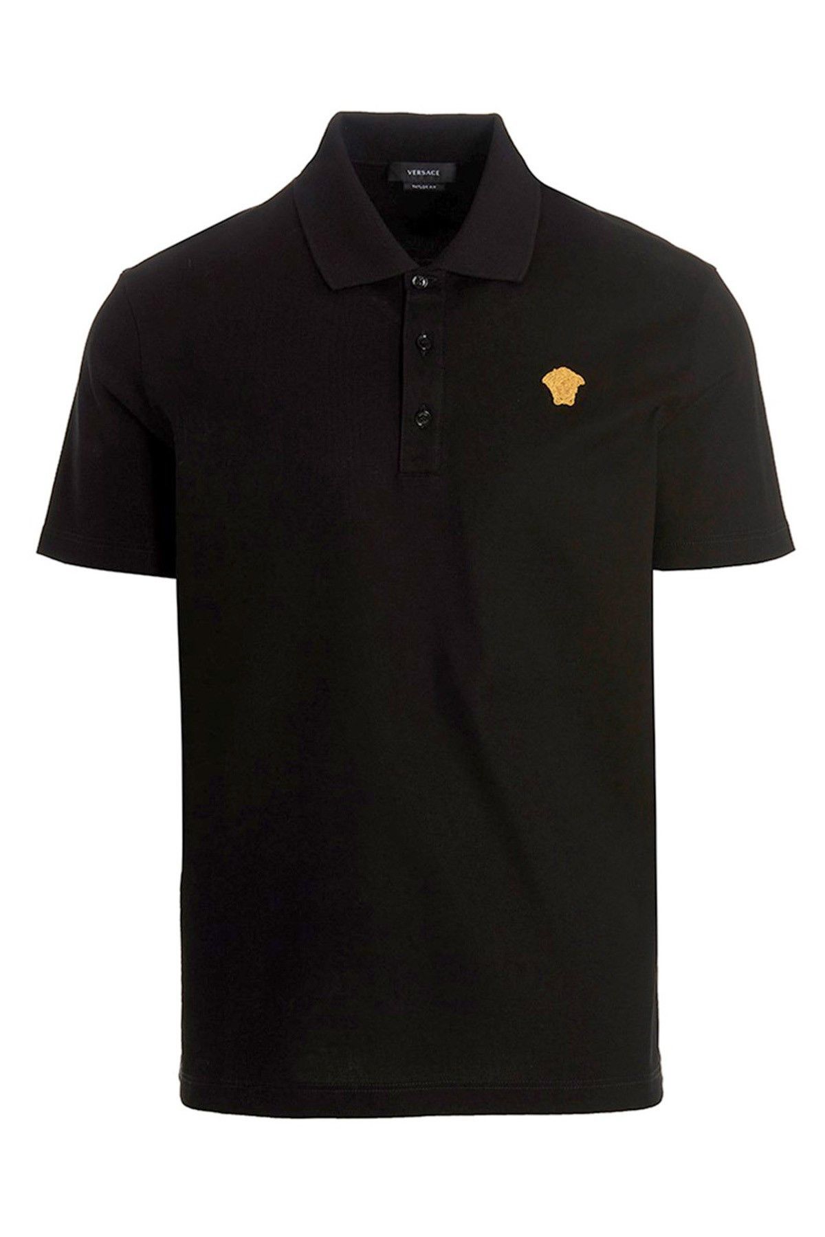 image of Versace 'medusa' Polo Shirt in Black, Men's (Size XS)