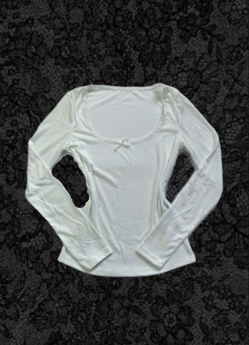 Designer white long sleeve coquette Size S / US 4 / IT 40 - 1 Preview