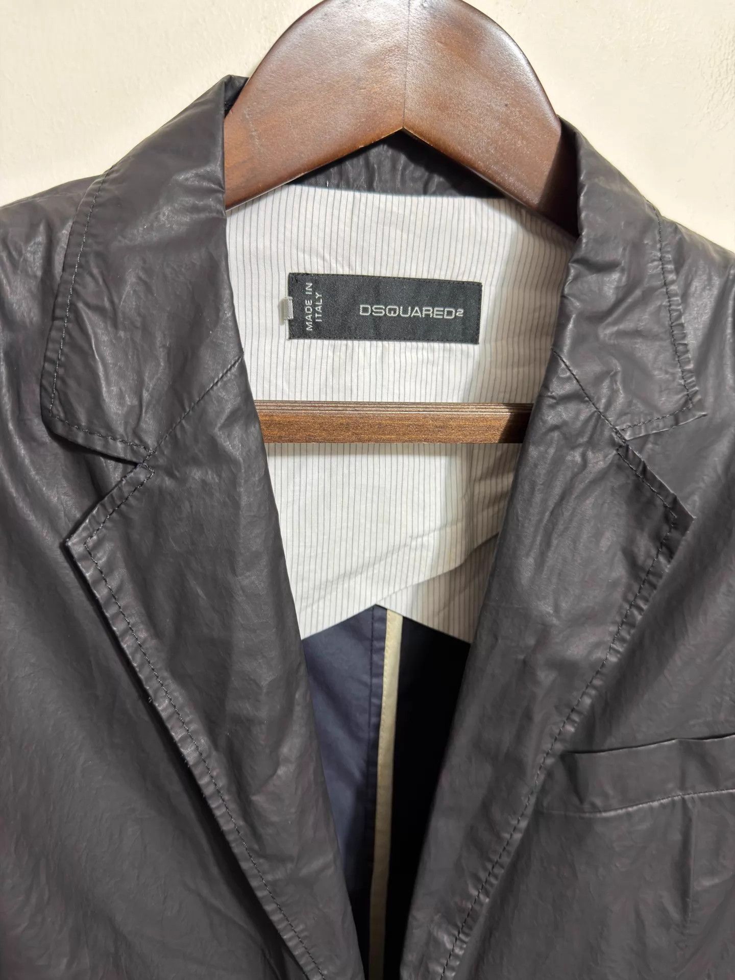 Dsquared2 Dsquared2 D2 Coated Black Suit Jacket New with Tags Size US M / EU 48-50 / 2 - 3 Thumbnail
