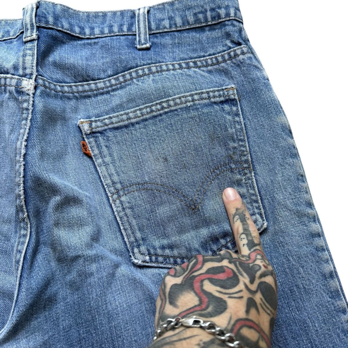 Levi's vintage 60s 70s Levis Orange Tab flared distressed jeans Size US 34 / EU 50 - 6 Thumbnail
