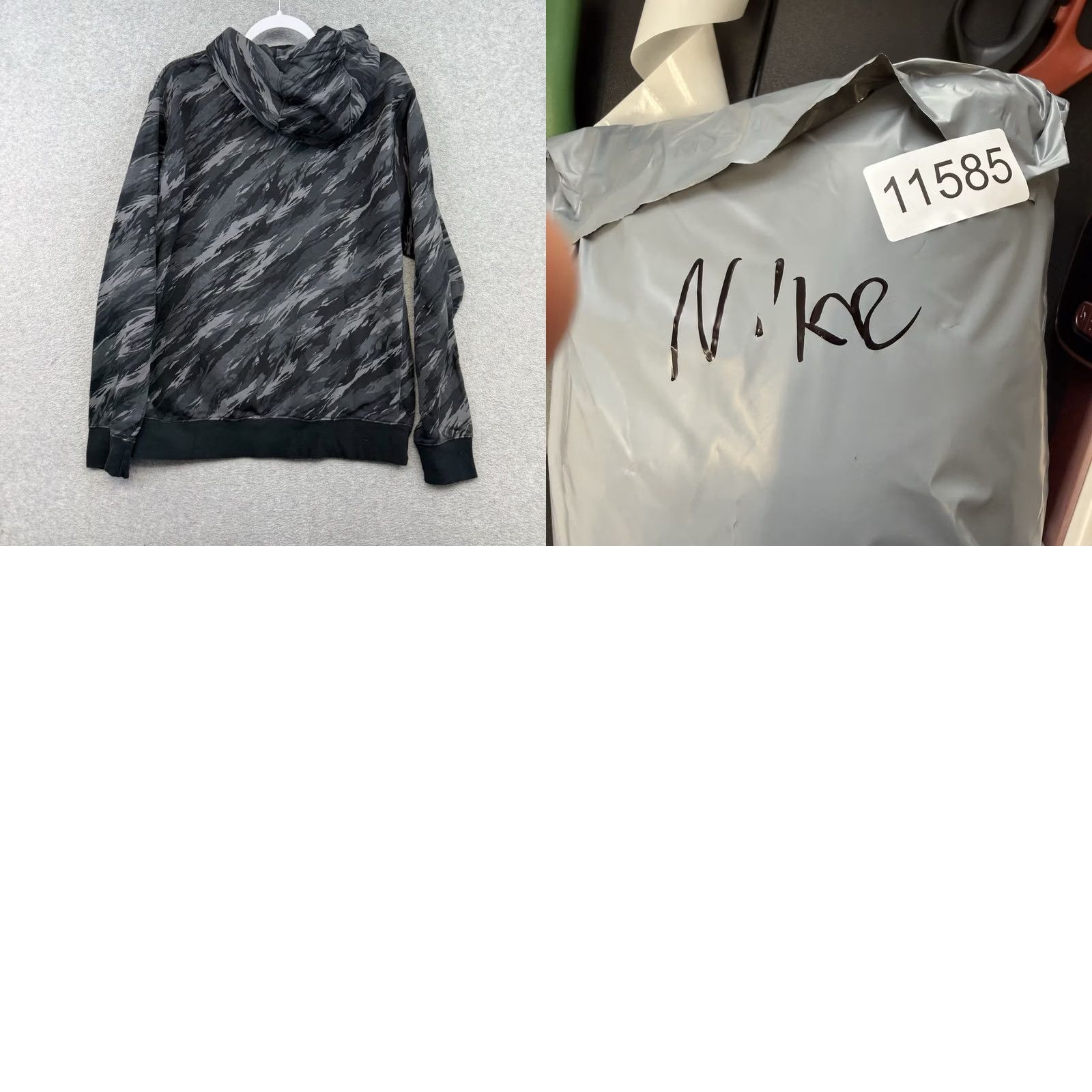 Nike Nike NSW Essentials+ Club Hoodie Pullover Mens Large L Gray/Black 80% Cotton 20% Polyester Fleece Logo Pockets Athletic Sportswear DD5126 010 Size US L / EU 52-54 / 3 - 8 Thumbnail